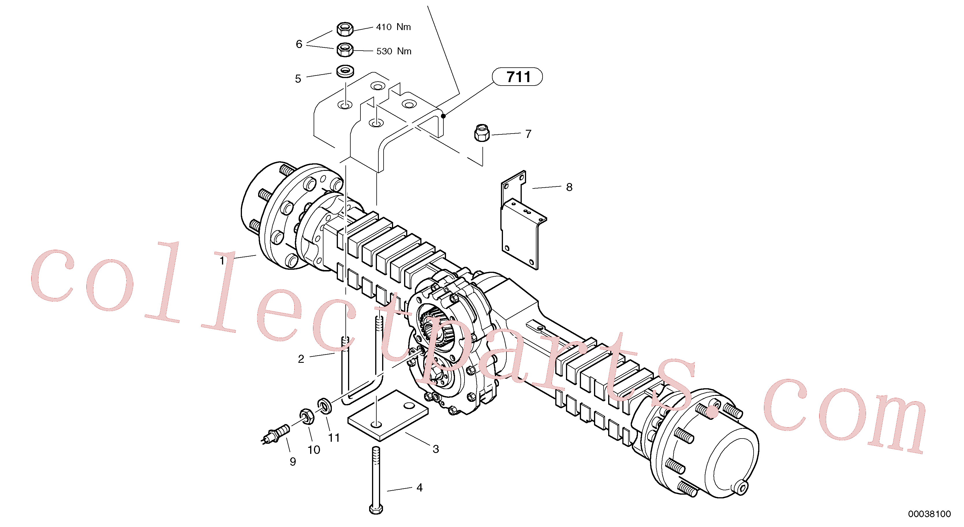 ZM4334154 for Volvo Assembly - rear axle(00038100 assembly)