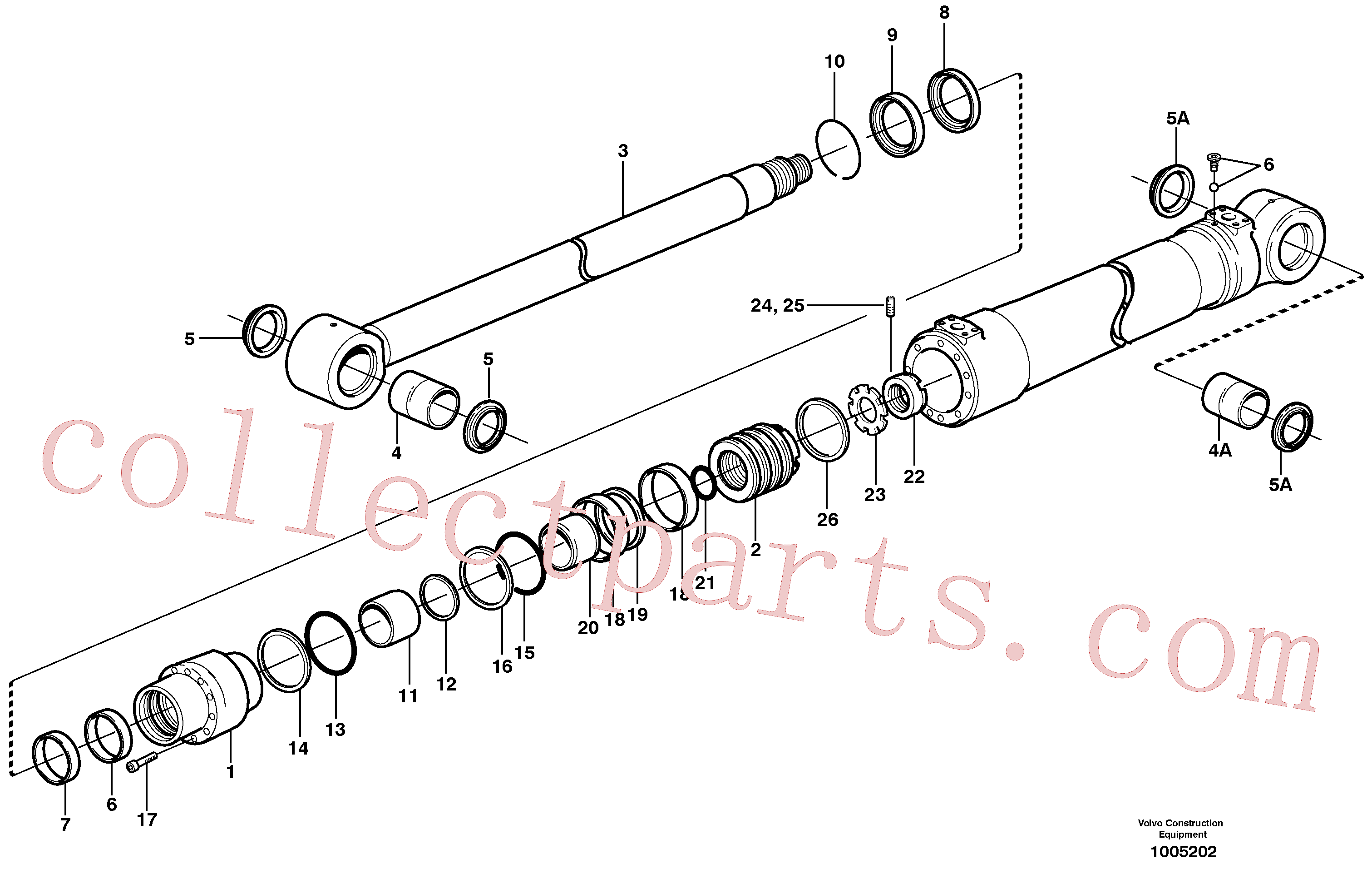 VOE14502458 for Volvo Bucket cylinder, Boom cylinder(1005202 assembly)