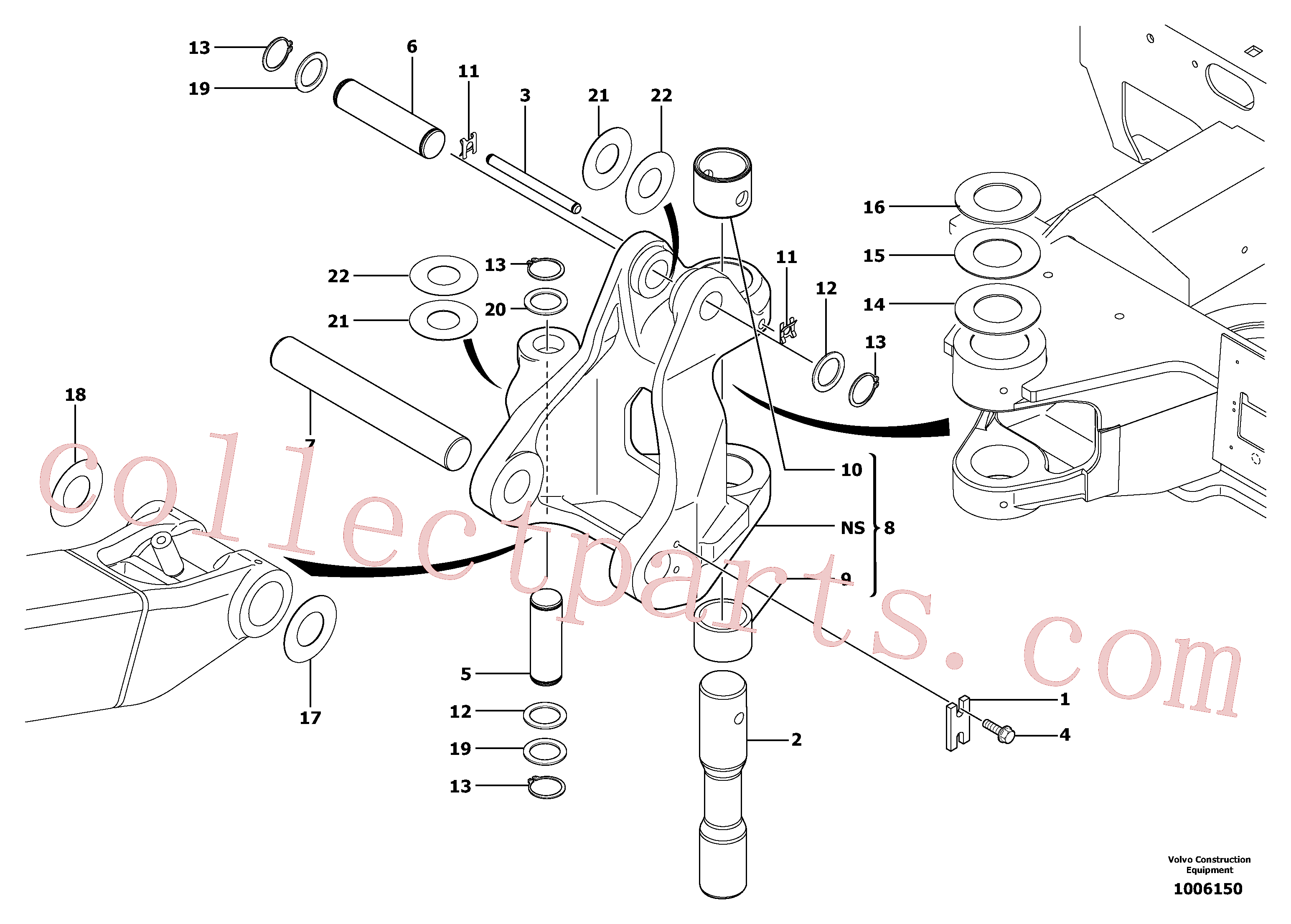 PJ5540114 for Volvo Pivot pin(1006150 assembly)