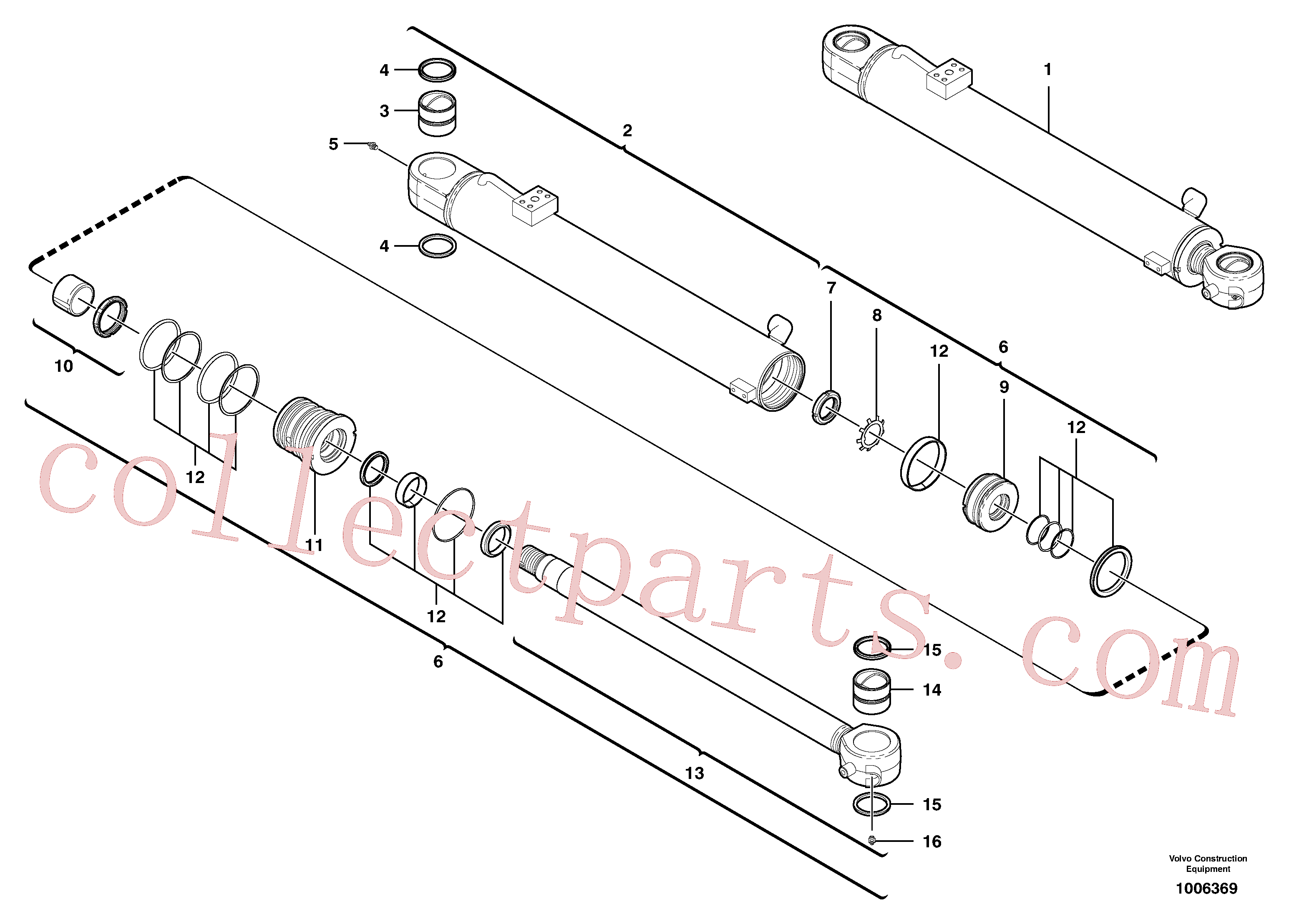 VOE11988988 for Volvo Boom cylinder(1006369 assembly)