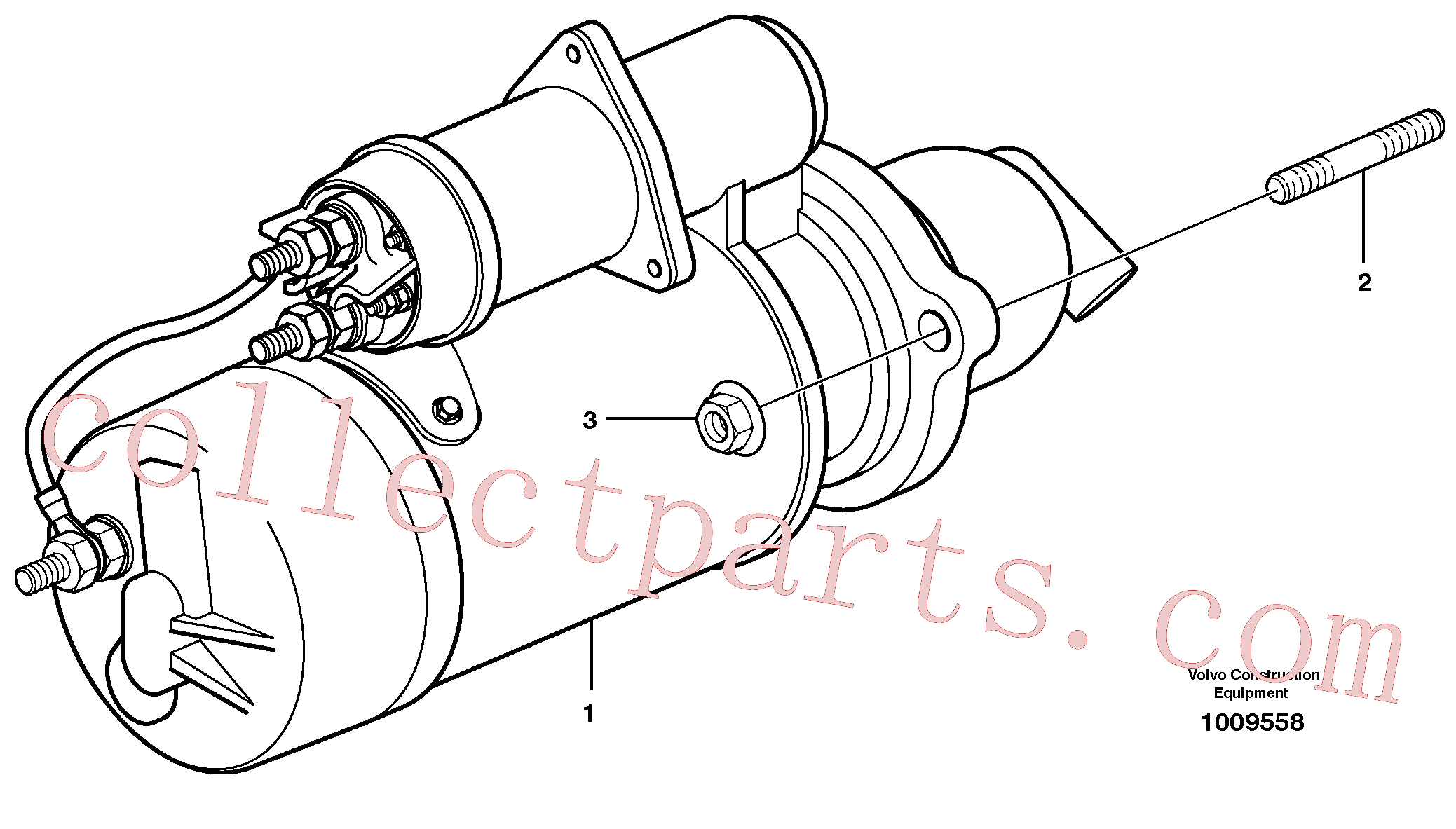 VOE953098 for Volvo Starter motor with assembling details(1009558 assembly)