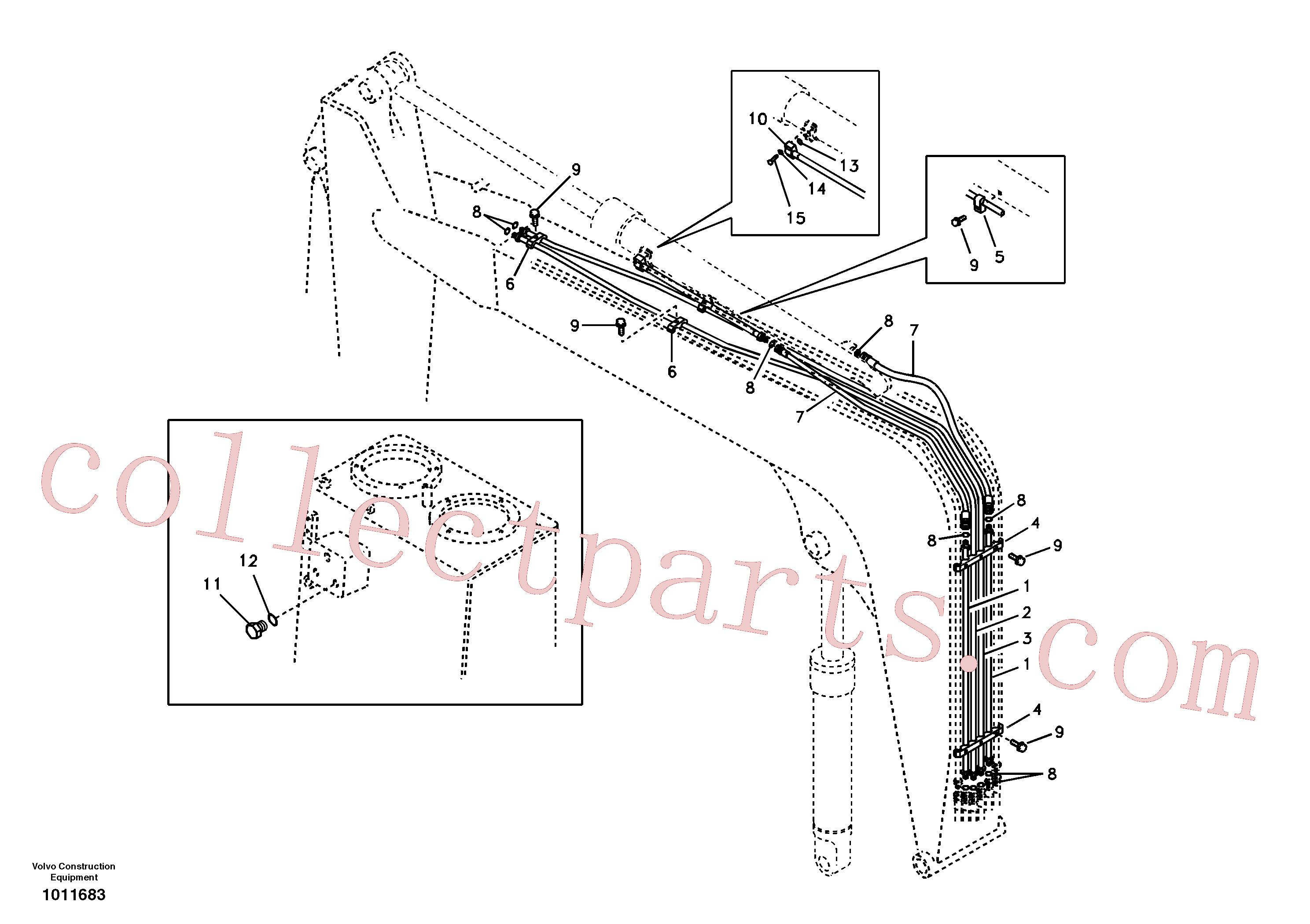 VOE14519076 for Volvo Working hydraulic, dipper arm cylinder on boom.(1011683 assembly)