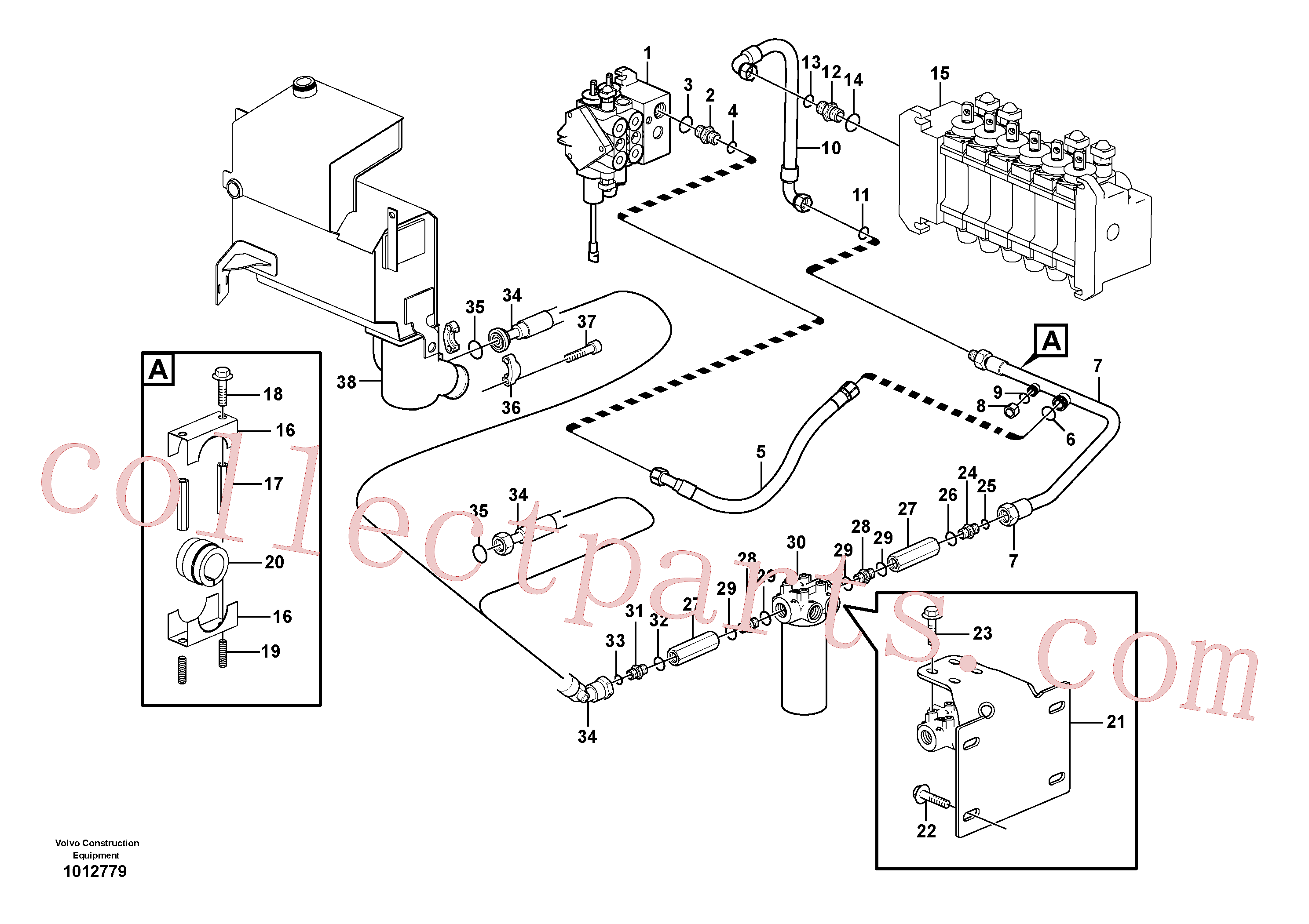 CH350D-10030ZI for Volvo Hydraulic system, return line(1012779 assembly)