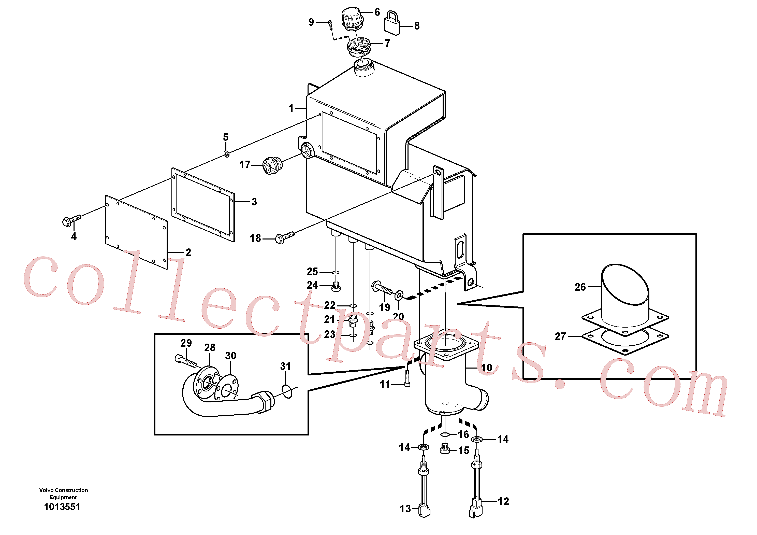 VOE11881384 for Volvo Hydraulic oil tank(1013551 assembly)