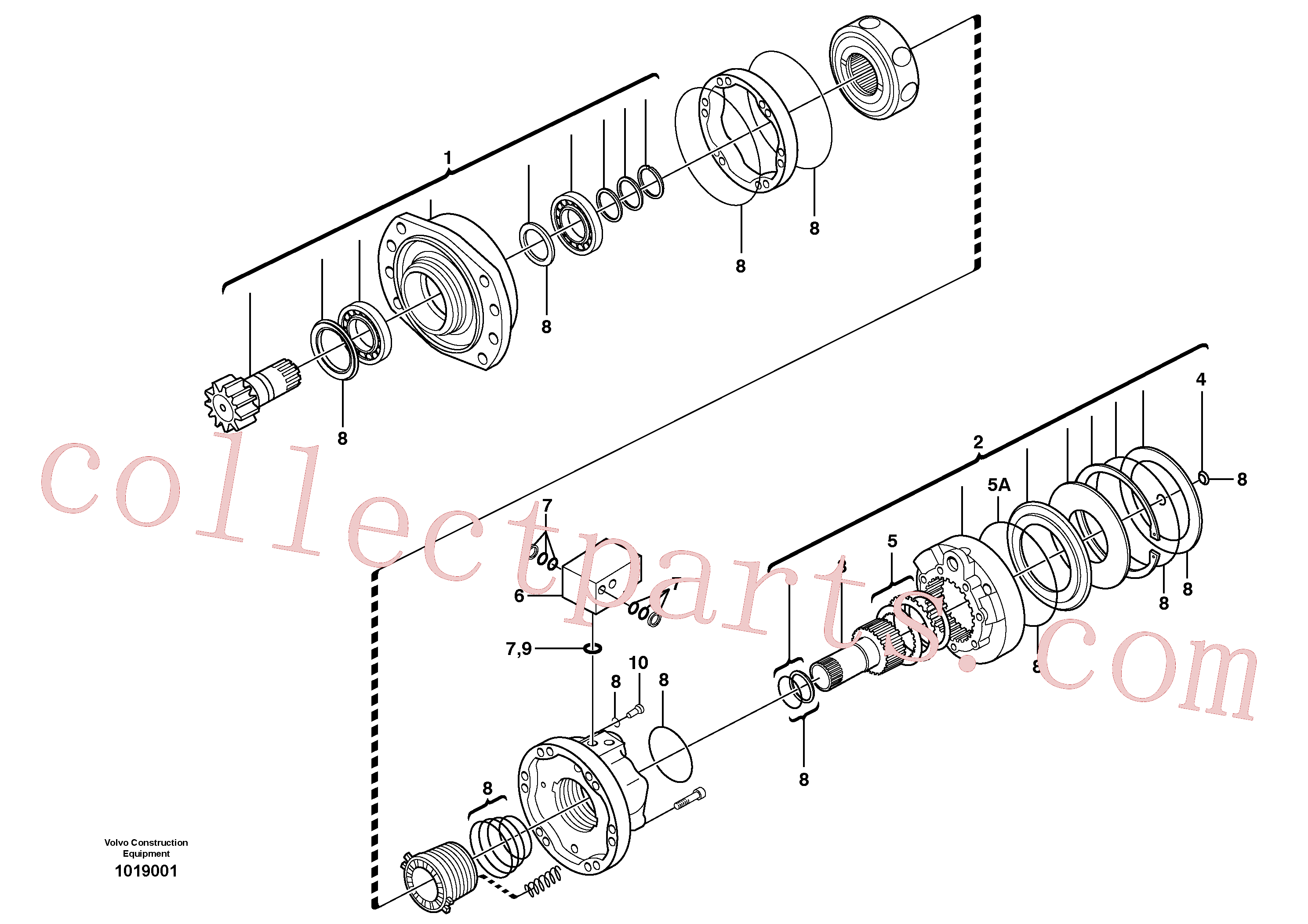 VOE11708344 for Volvo Swing motor(1019001 assembly)