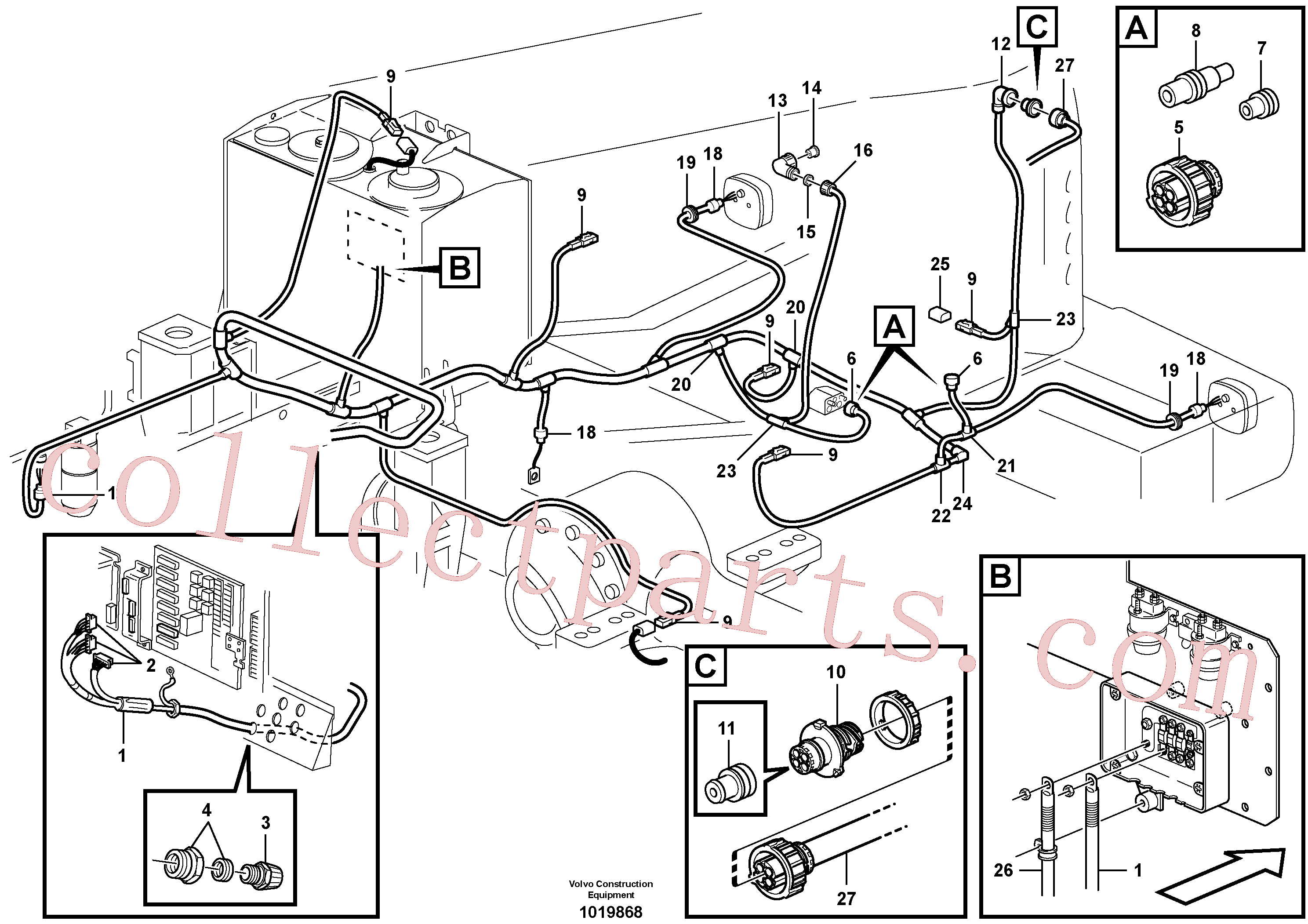 VOE4803790 for Volvo Cable harness, rear(1019868 assembly)