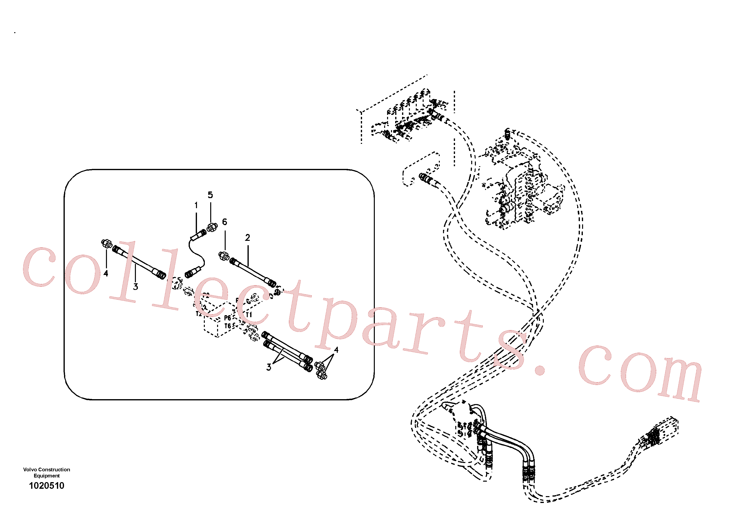 SA9451-02209 for Volvo Servo system, control valve to solenoid valve(1020510 assembly)