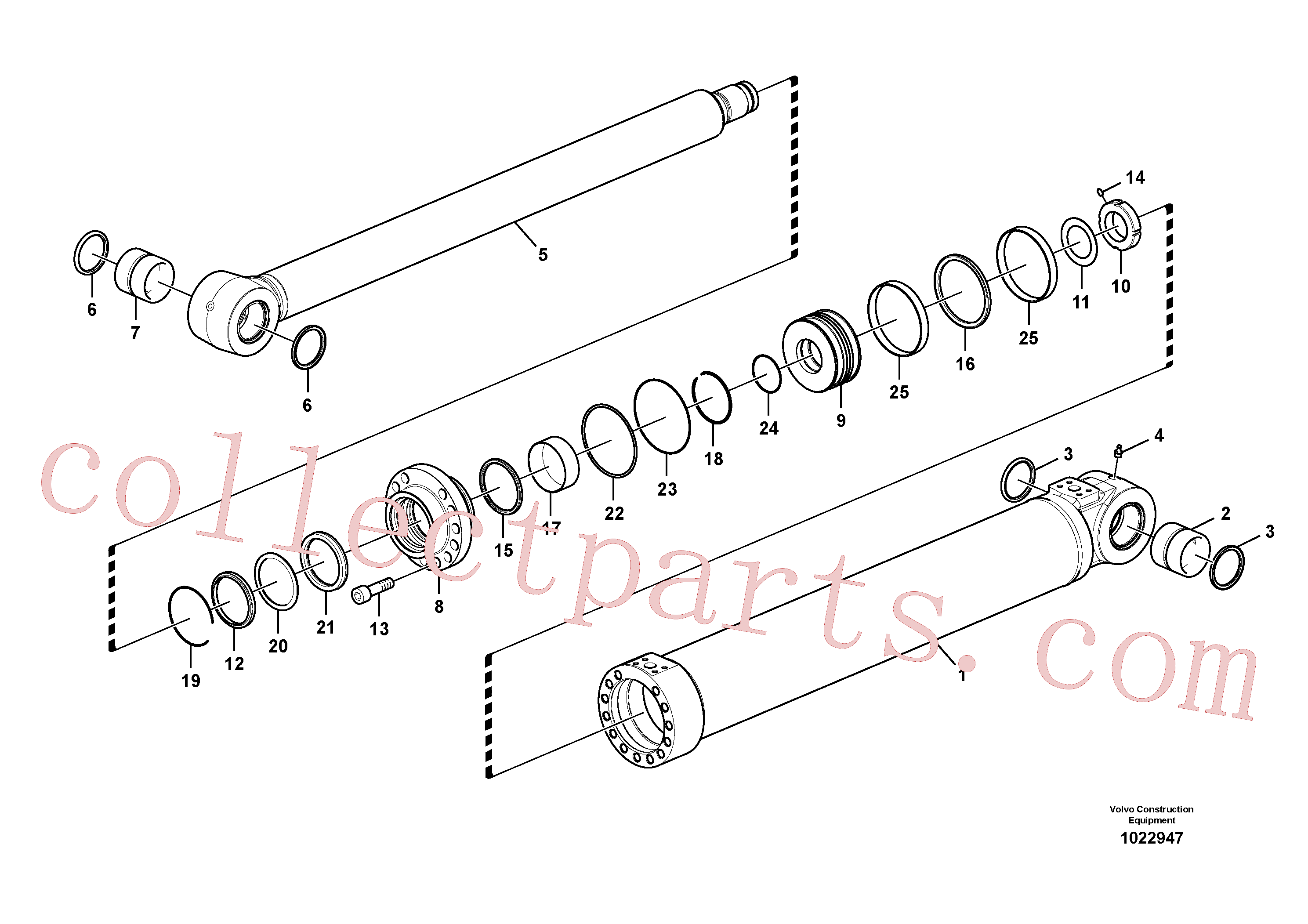 VOE14508903 for Volvo Boom cylinder, adjustable 2nd(1022947 assembly)