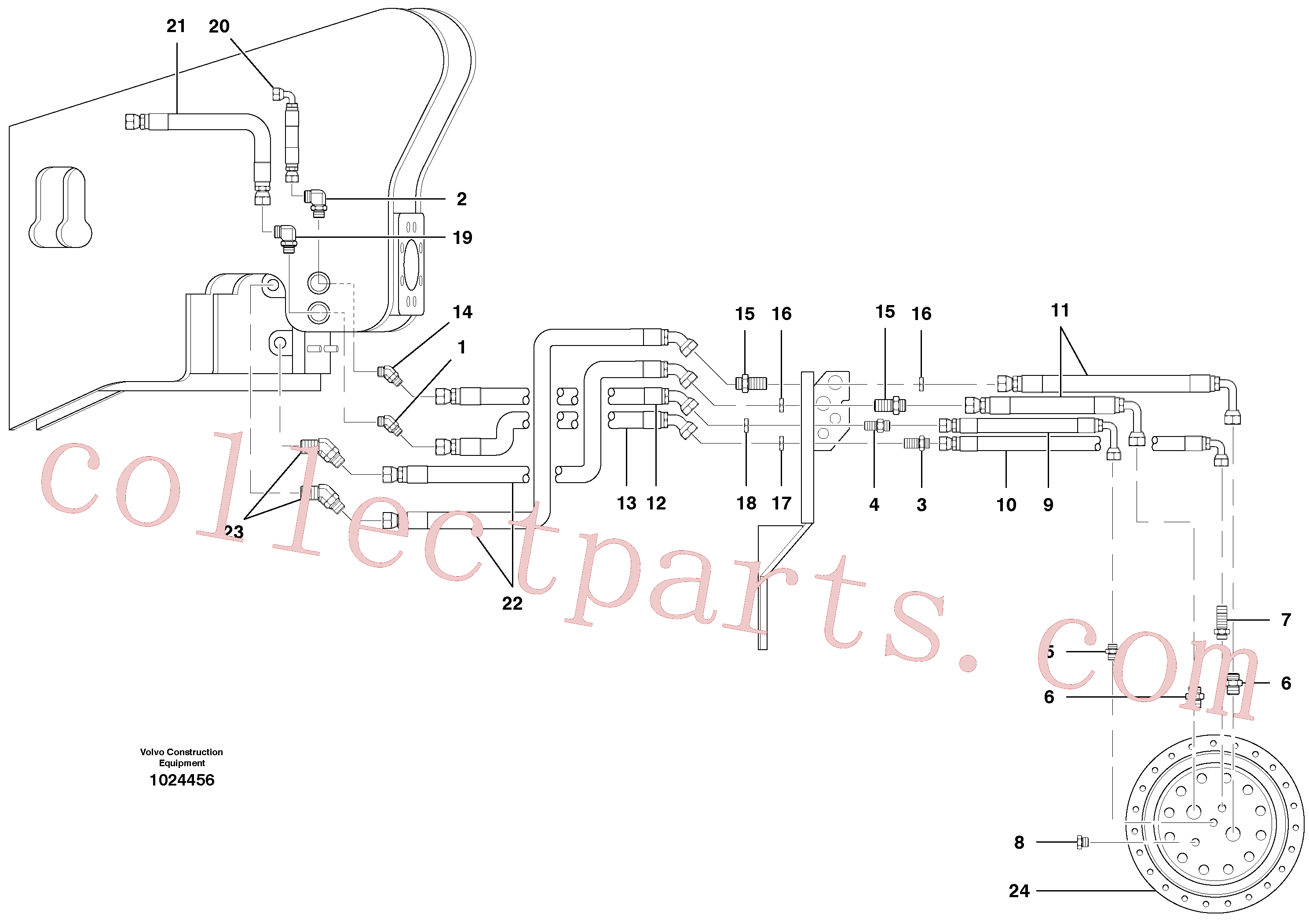 VOE936895 for Volvo Hydraulic circuit - wheel motors - AWD(1024456 assembly)