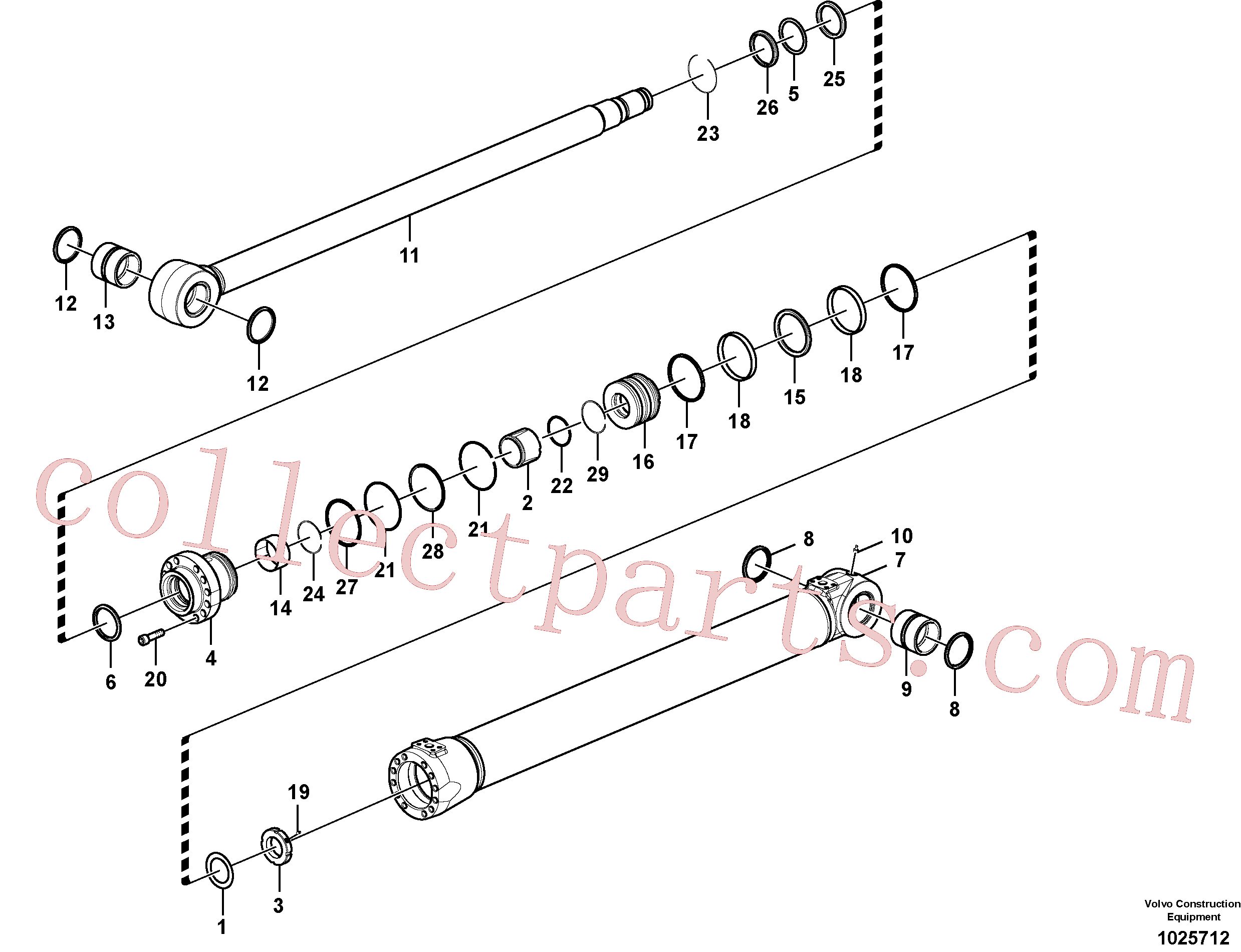 SA9566-31300 for Volvo Boom cylinder(1025712 assembly)