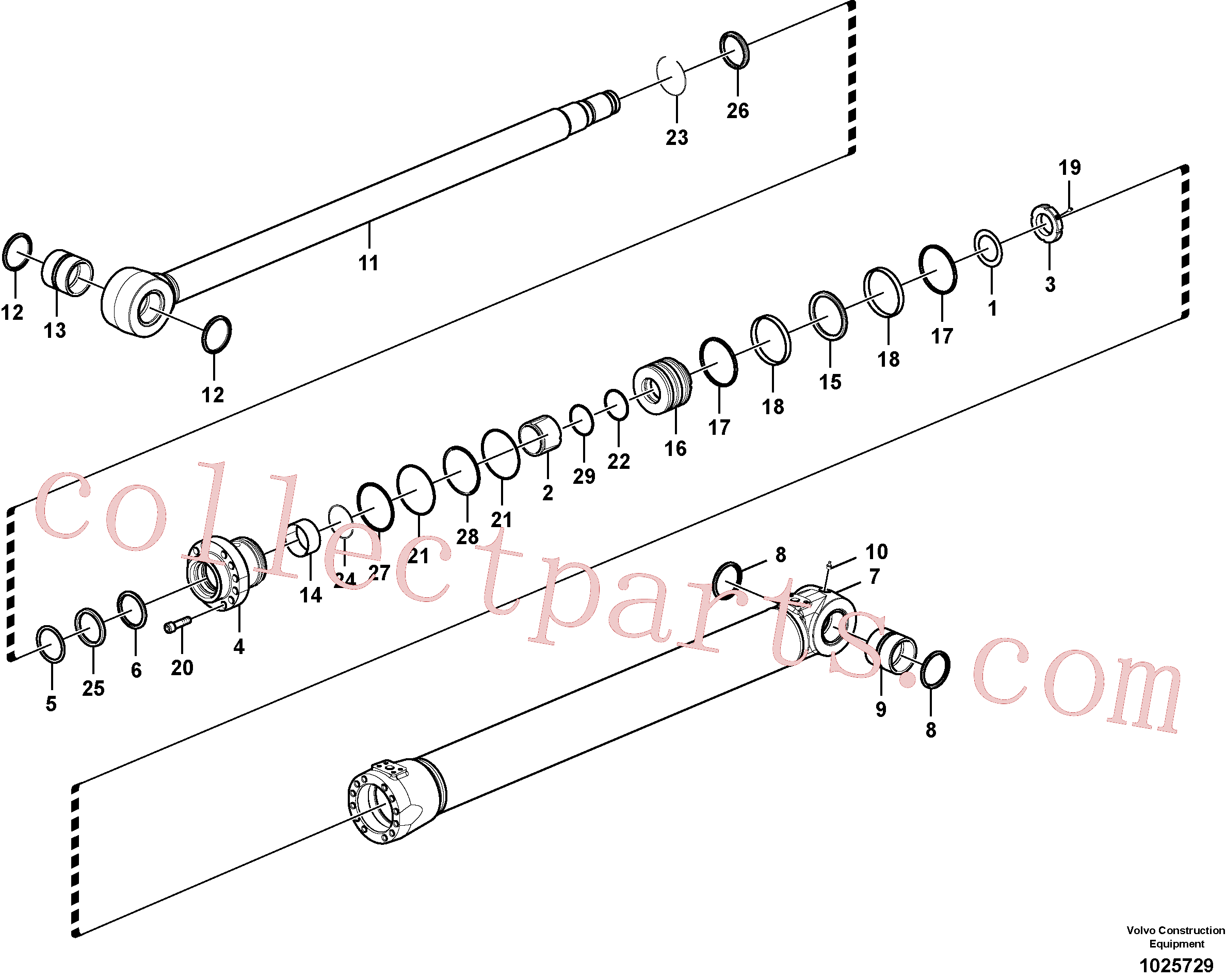 SA9566-31300 for Volvo Boom cylinder(1025729 assembly)