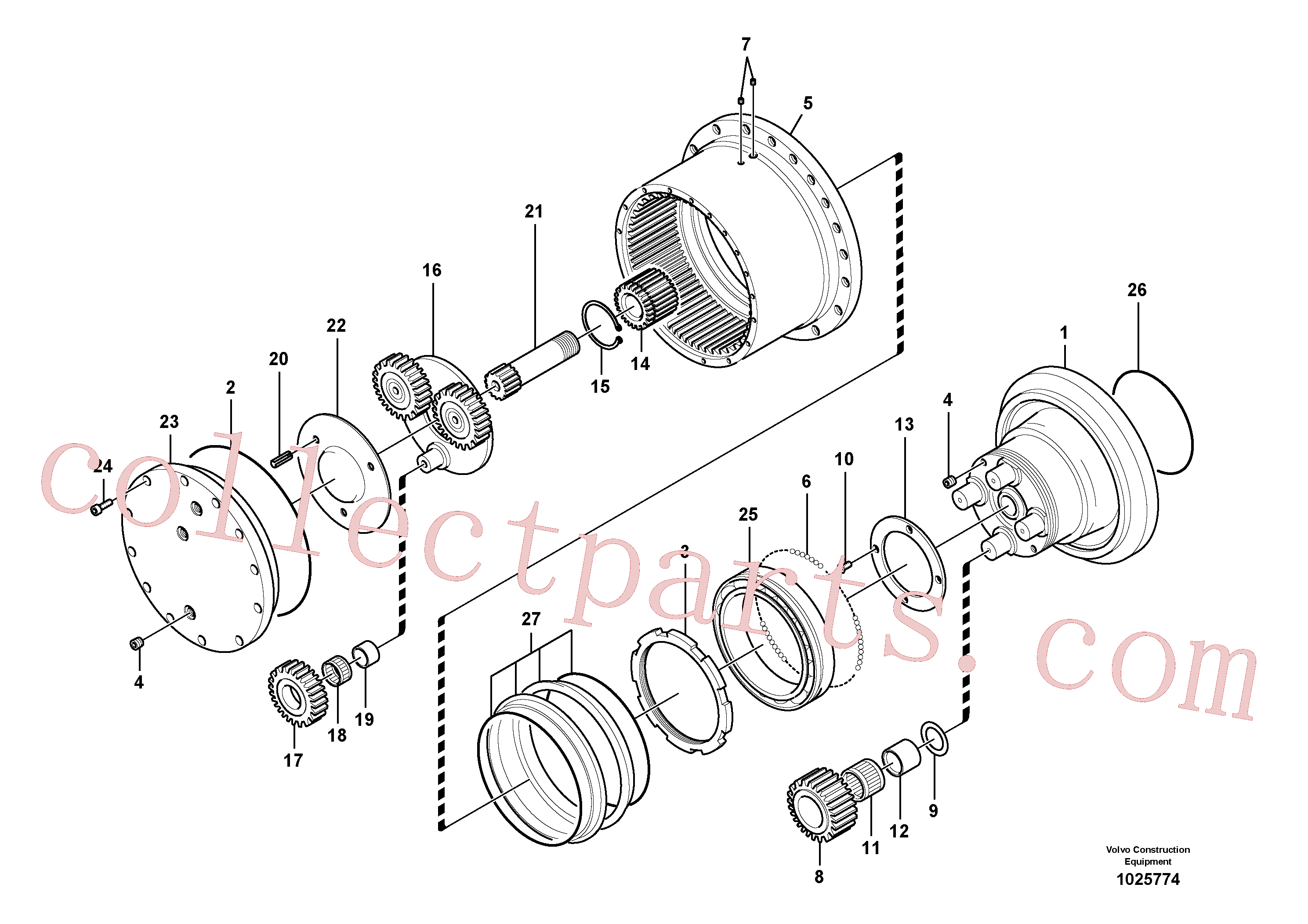 VOE14505060 for Volvo Travel gearbox(1025774 assembly)