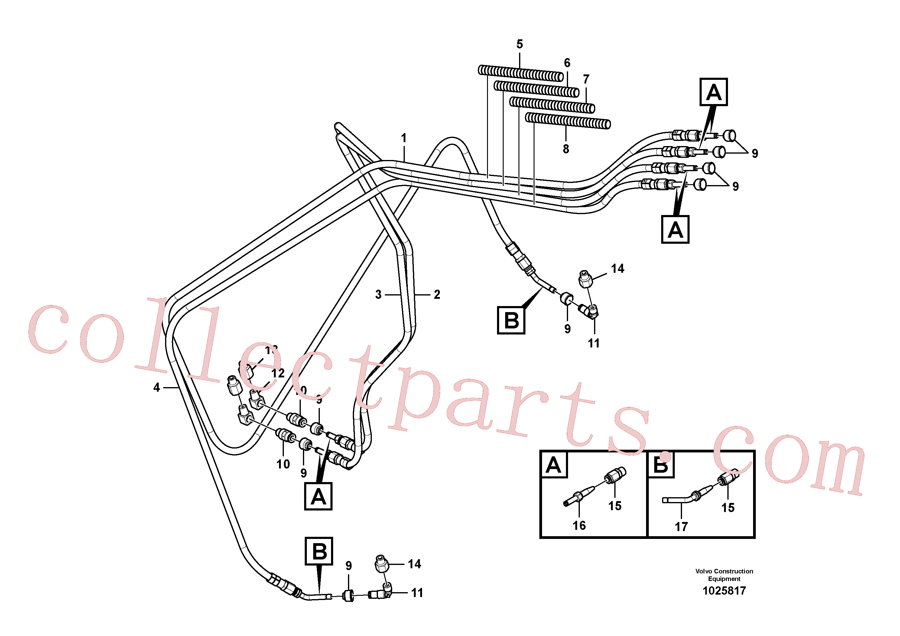 VOE14388450 for Volvo Automatic lubrication system, swing gear and boom cylinder(1025817 assembly)