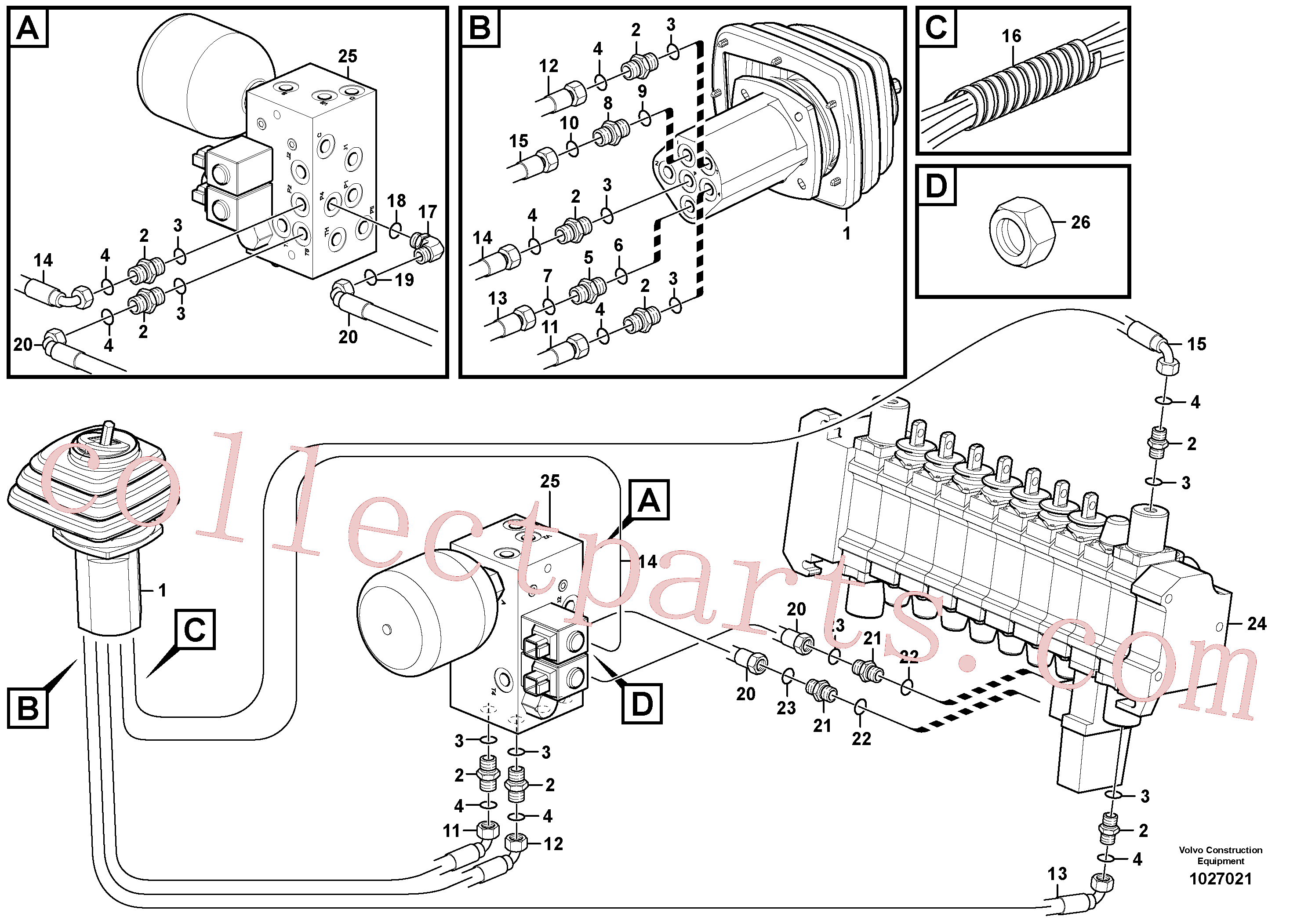 VOE14211855 for Volvo SE- Loader controls with safety accumulator(1027021 assembly)