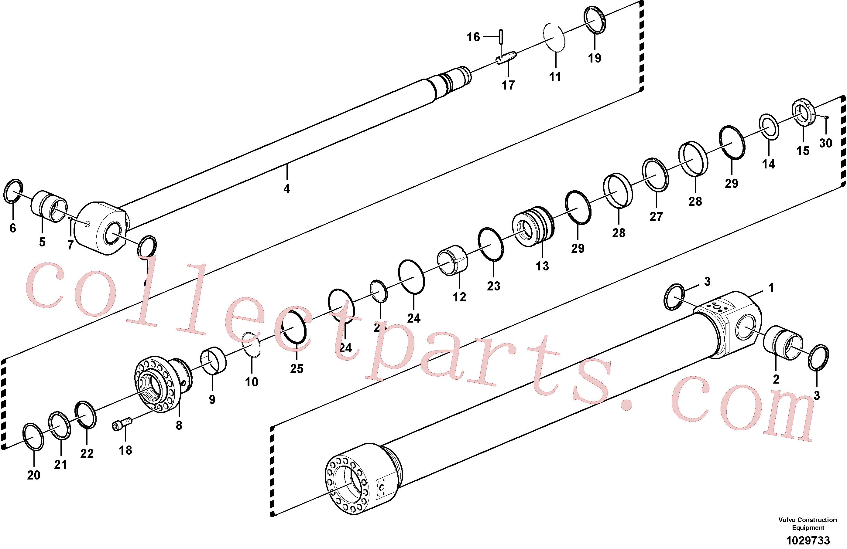 VOE990635 for Volvo Dipper arm cylinder(1029733 assembly)