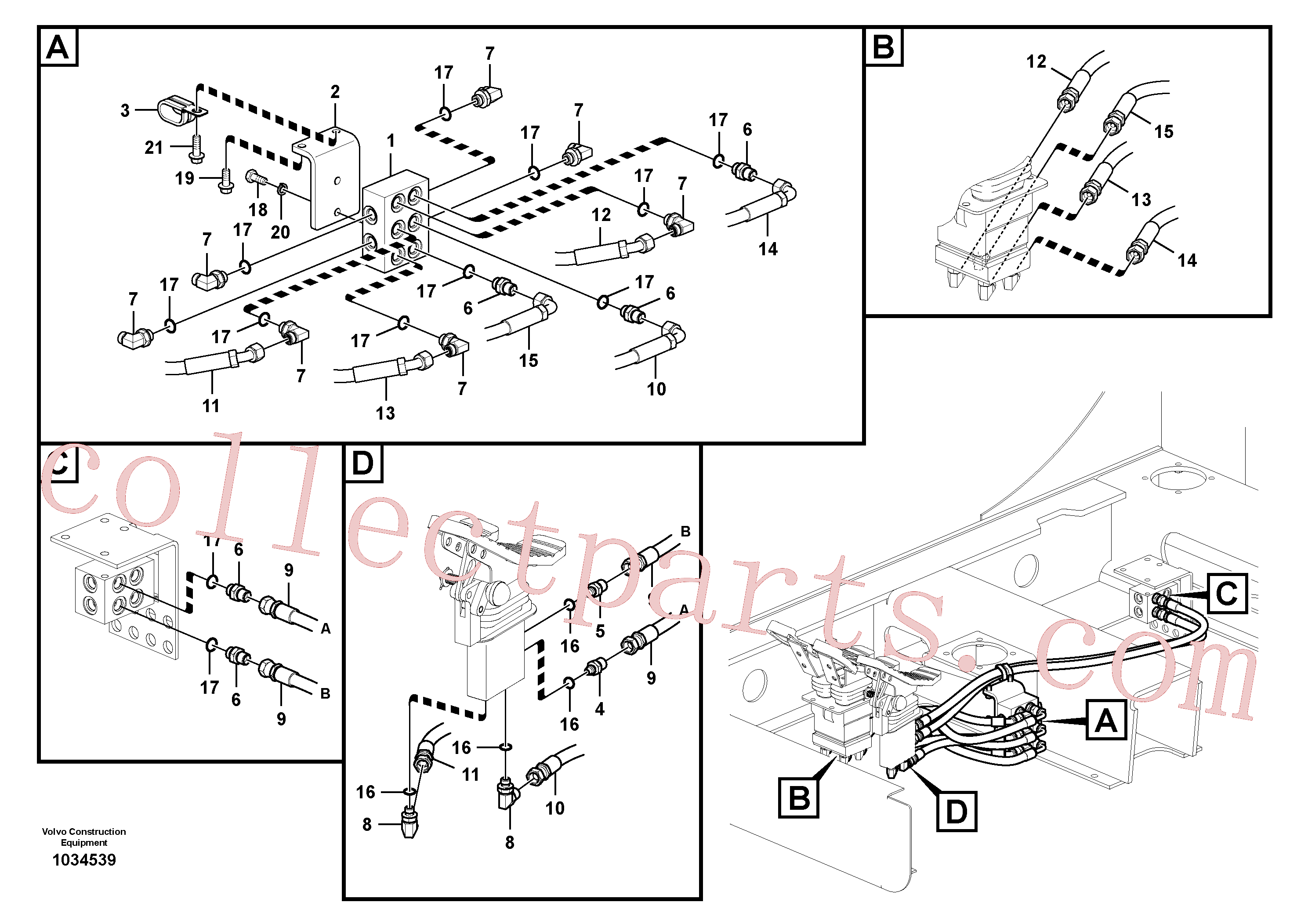 SA9453-03208 for Volvo Servo system, control valve to remote control valve pedal(1034539 assembly)