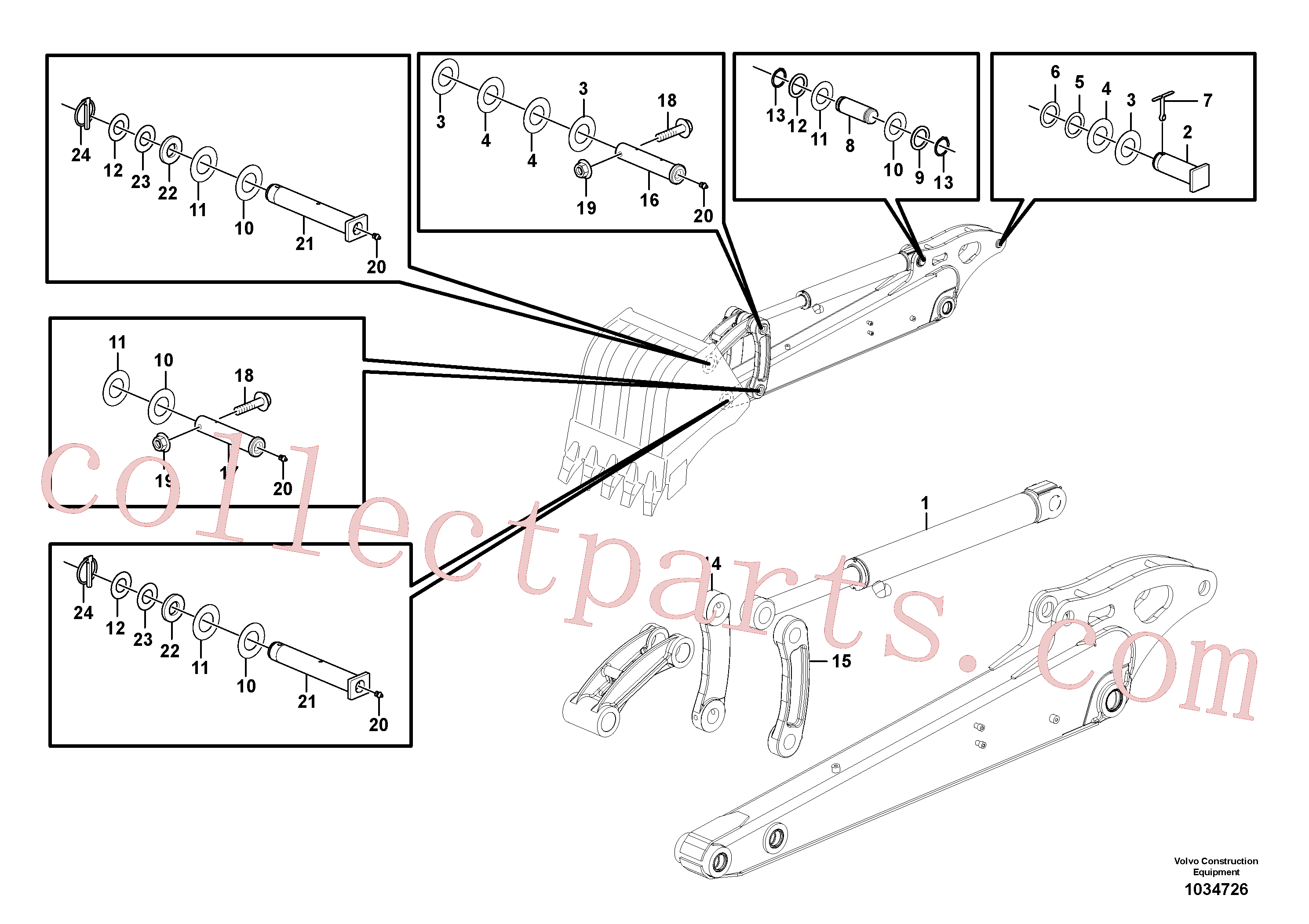 PJ5540114 for Volvo Dipper arm(1034726 assembly)