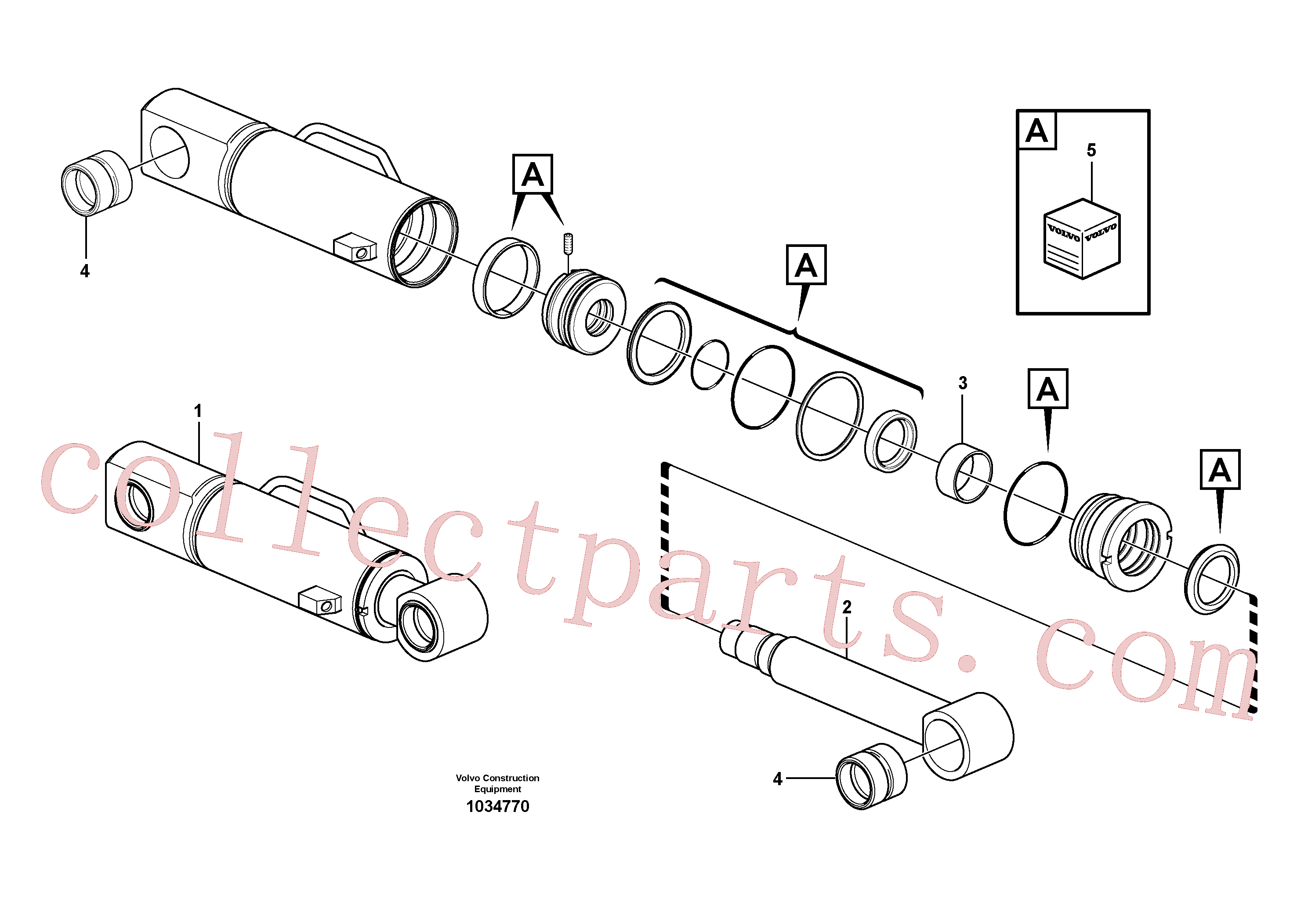 VOE15078248 for Volvo Dozer blade cylinder(1034770 assembly)