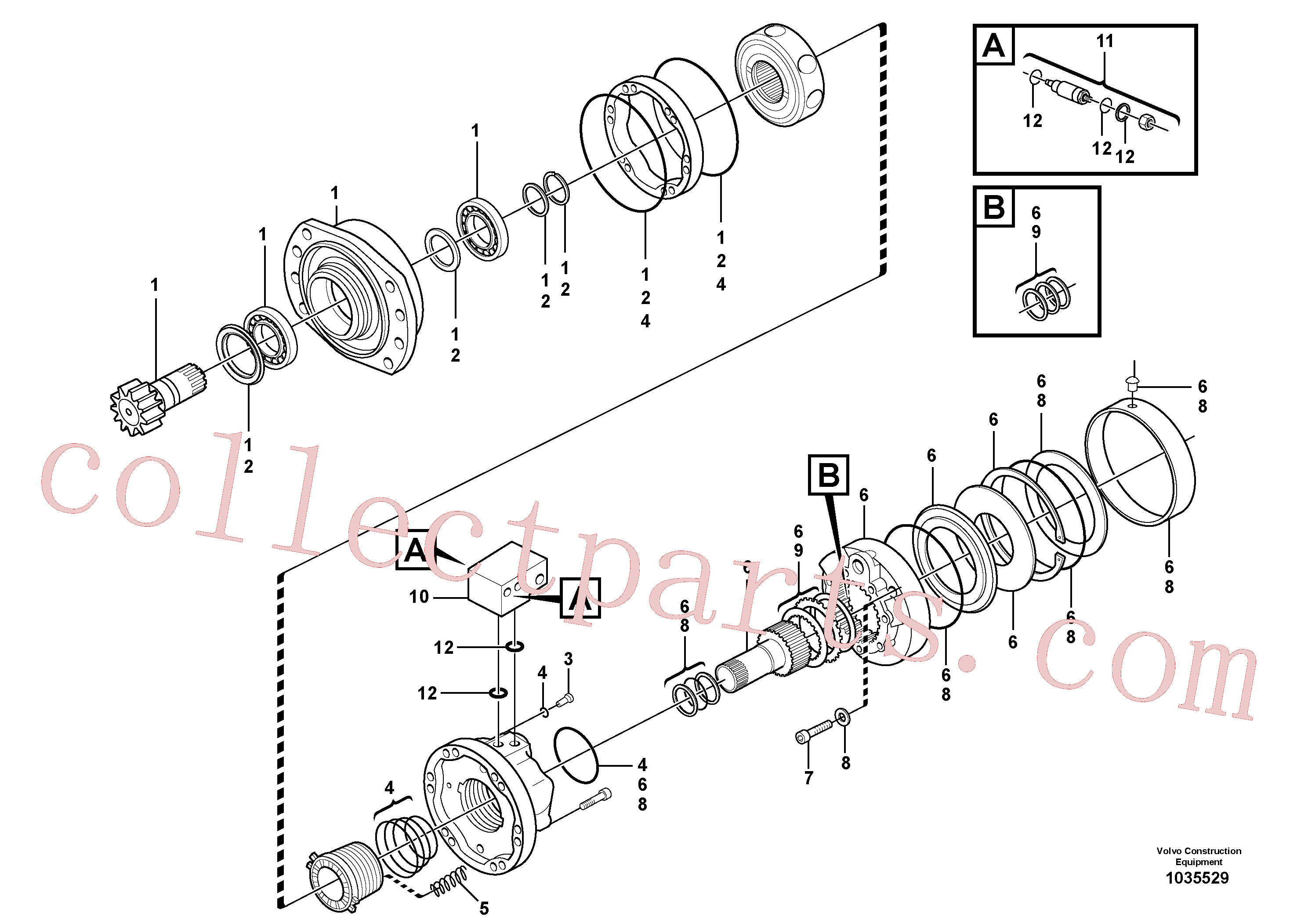 VOE11708344 for Volvo Swing motor(1035529 assembly)