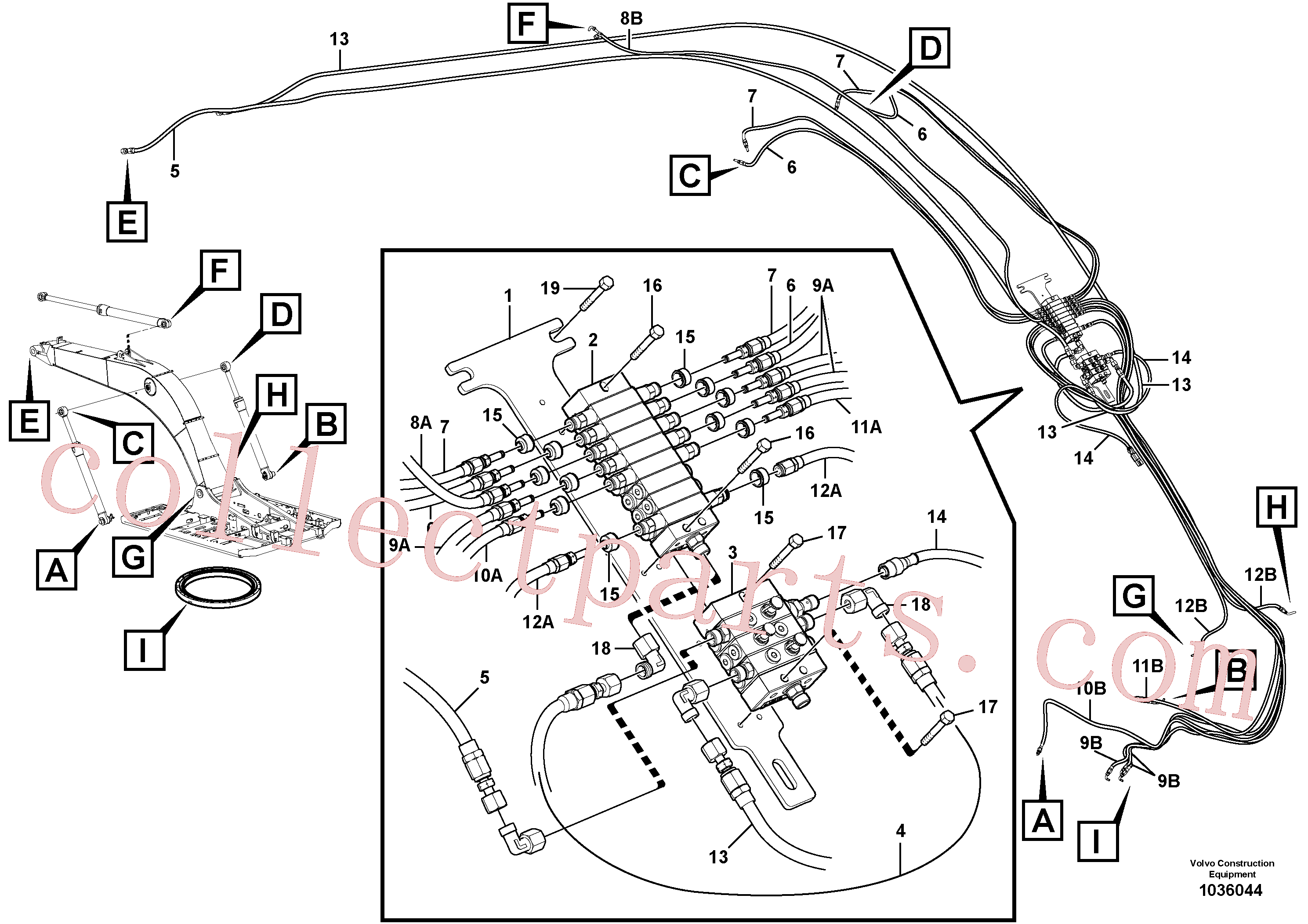 VOE14388450 for Volvo Distributor set, boom(1036044 assembly)