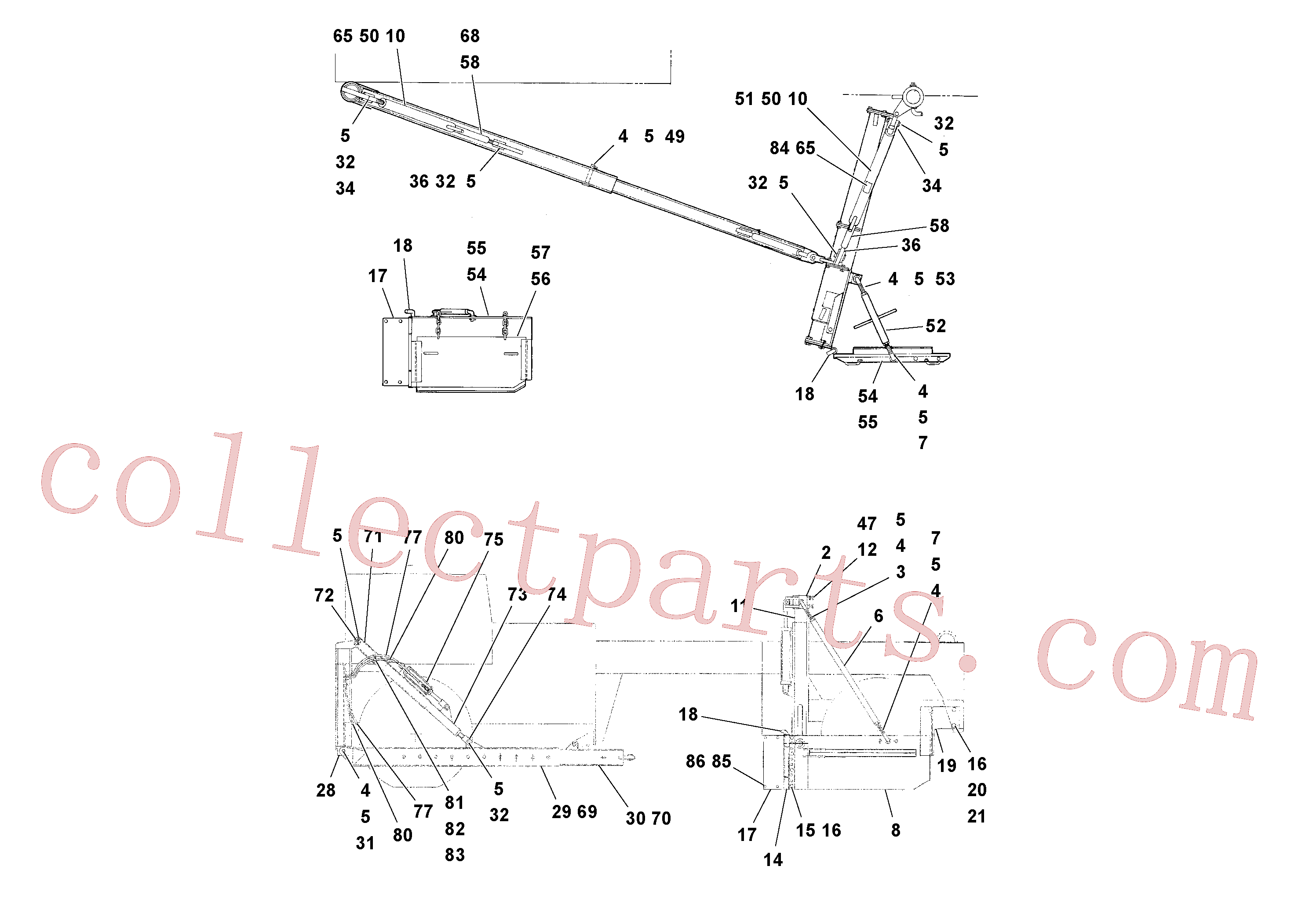 VOE955906 for Volvo Dual Strike-off Support Installation, Strike-off Support Assembly(1039129 assembly)