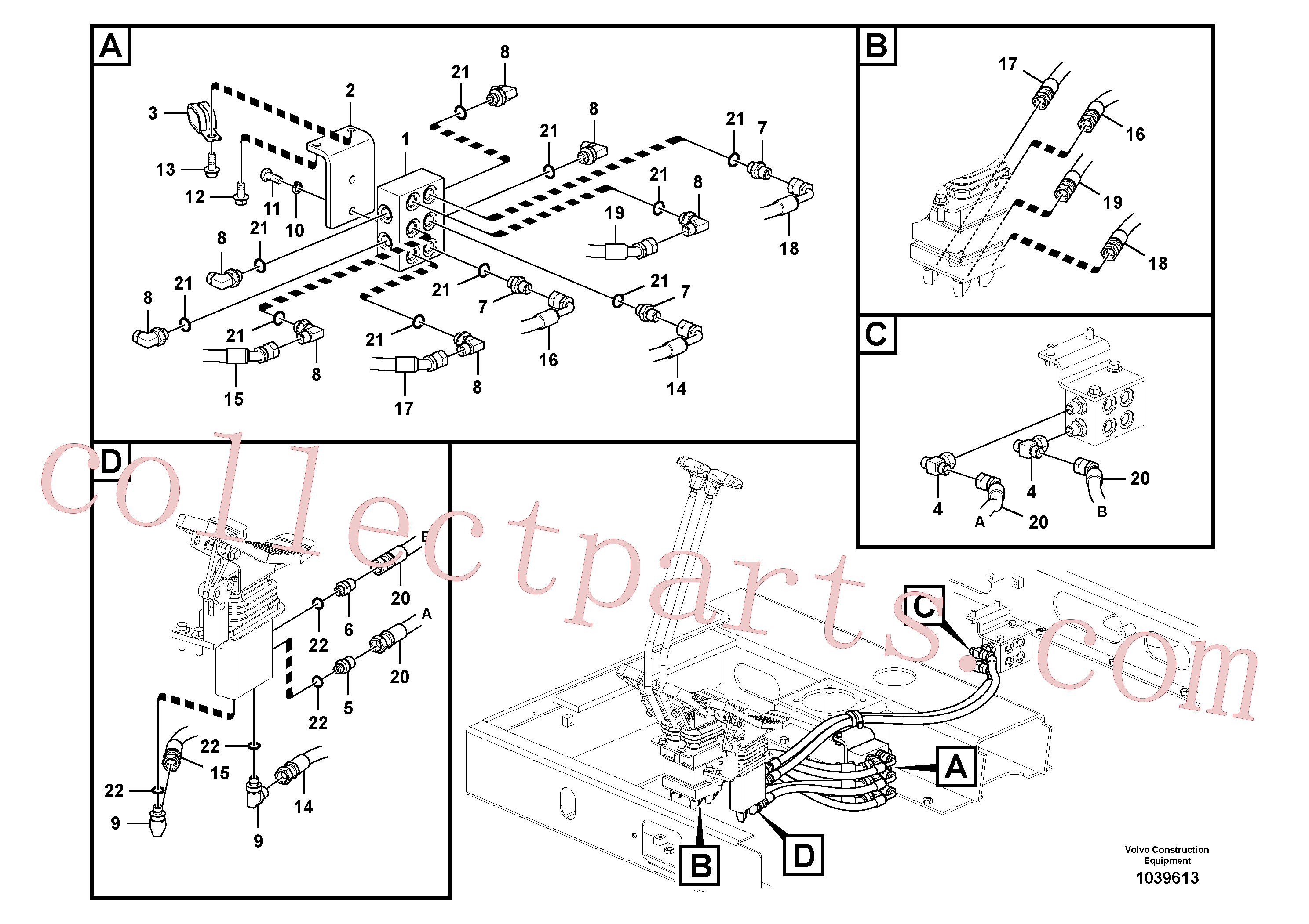 SA9453-03208 for Volvo Servo system, control valve to remote control valve pedal(1039613 assembly)