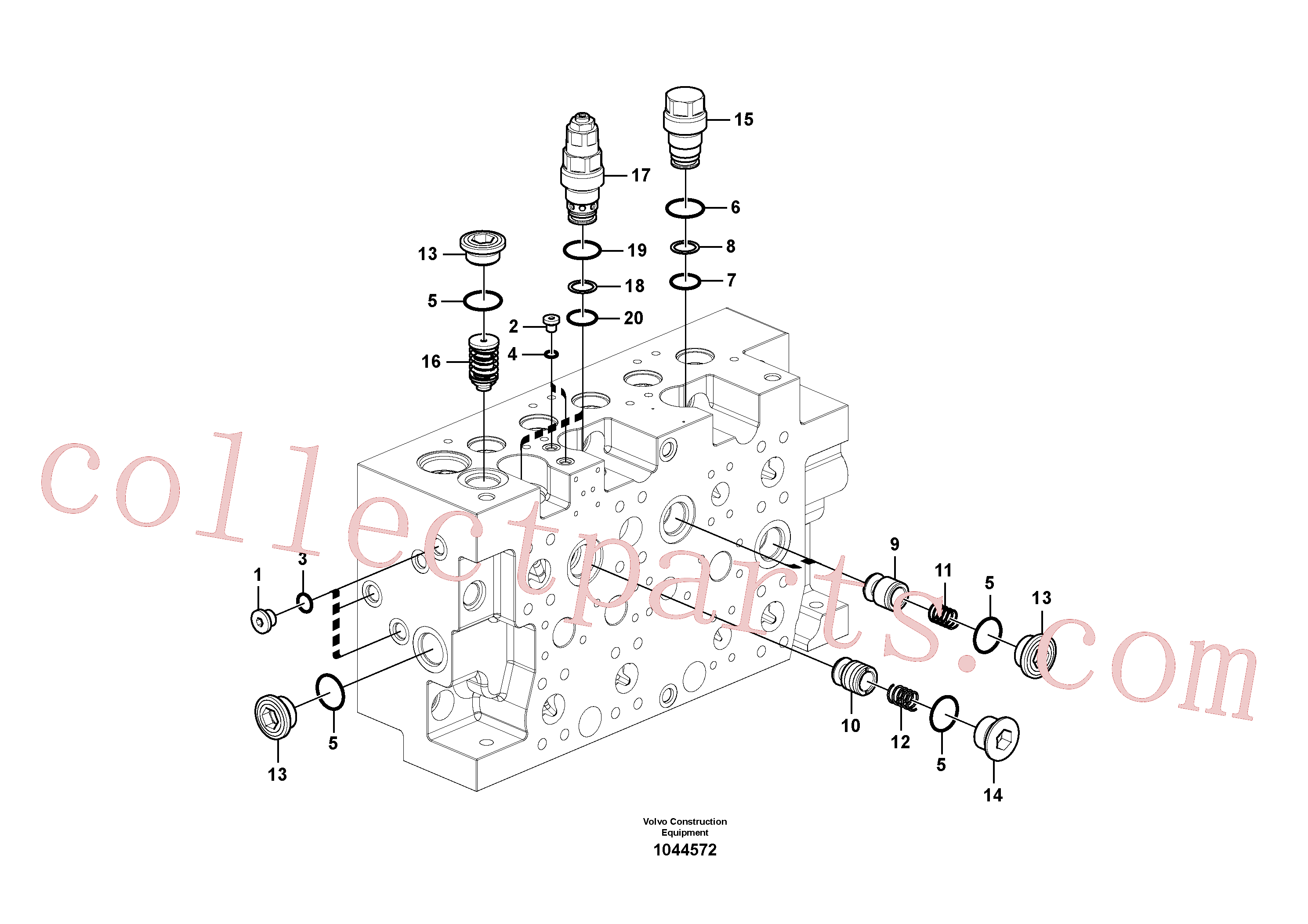 VOE14577777 for Volvo Main control valve(1044572 assembly)