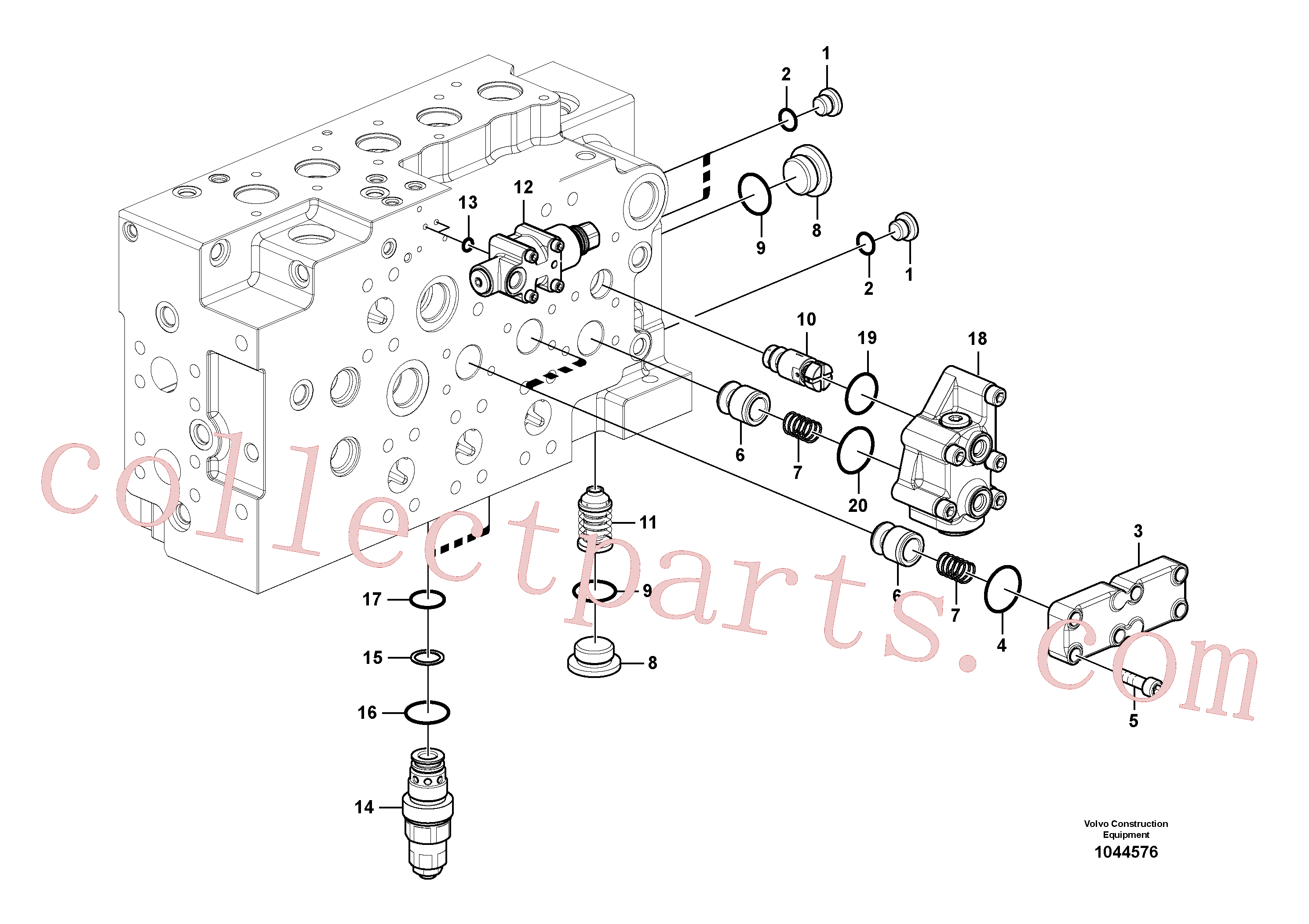 VOE14577777 for Volvo Main control valve(1044576 assembly)