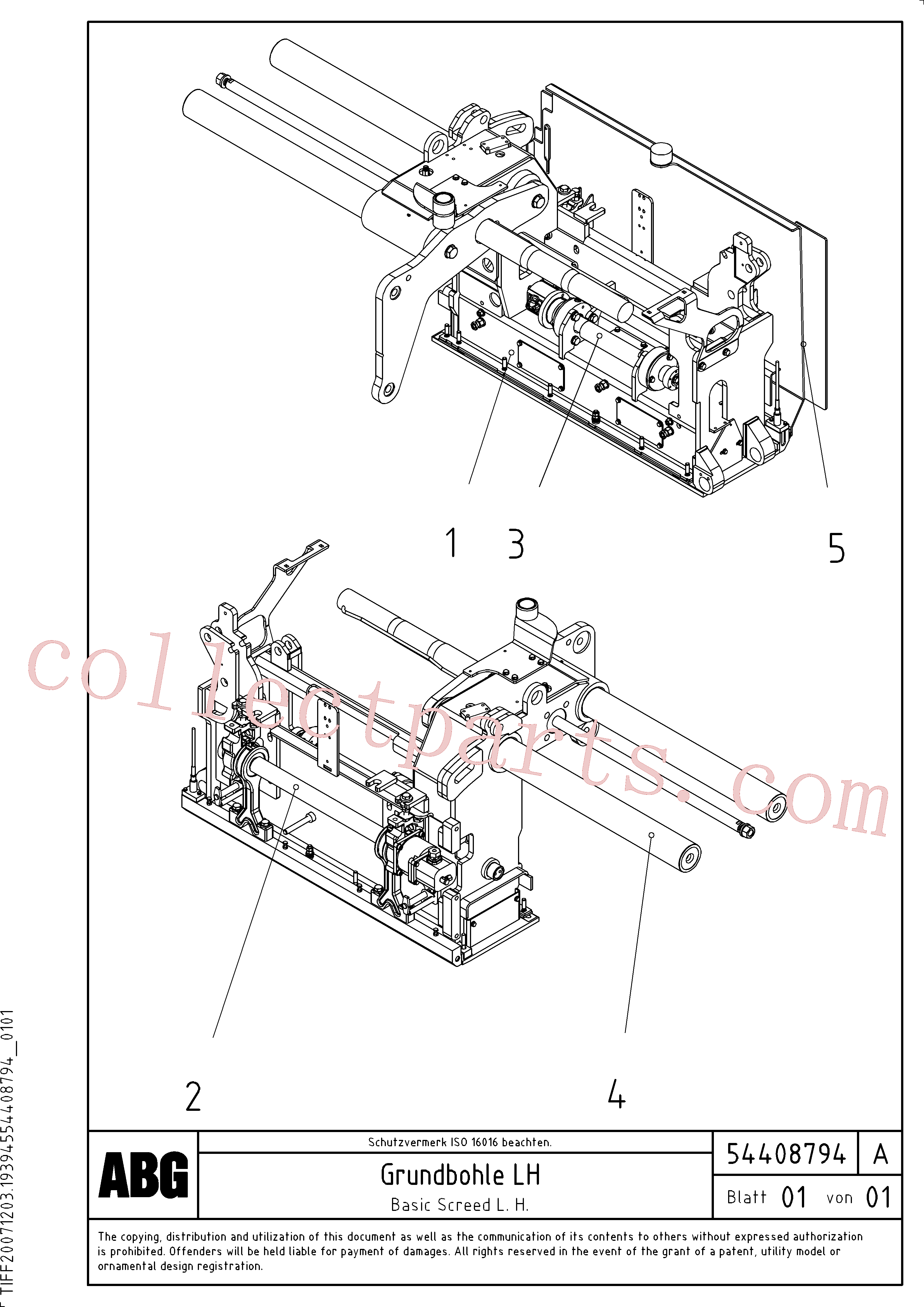 RM56294440 for Volvo Basic screed(1046556 assembly)