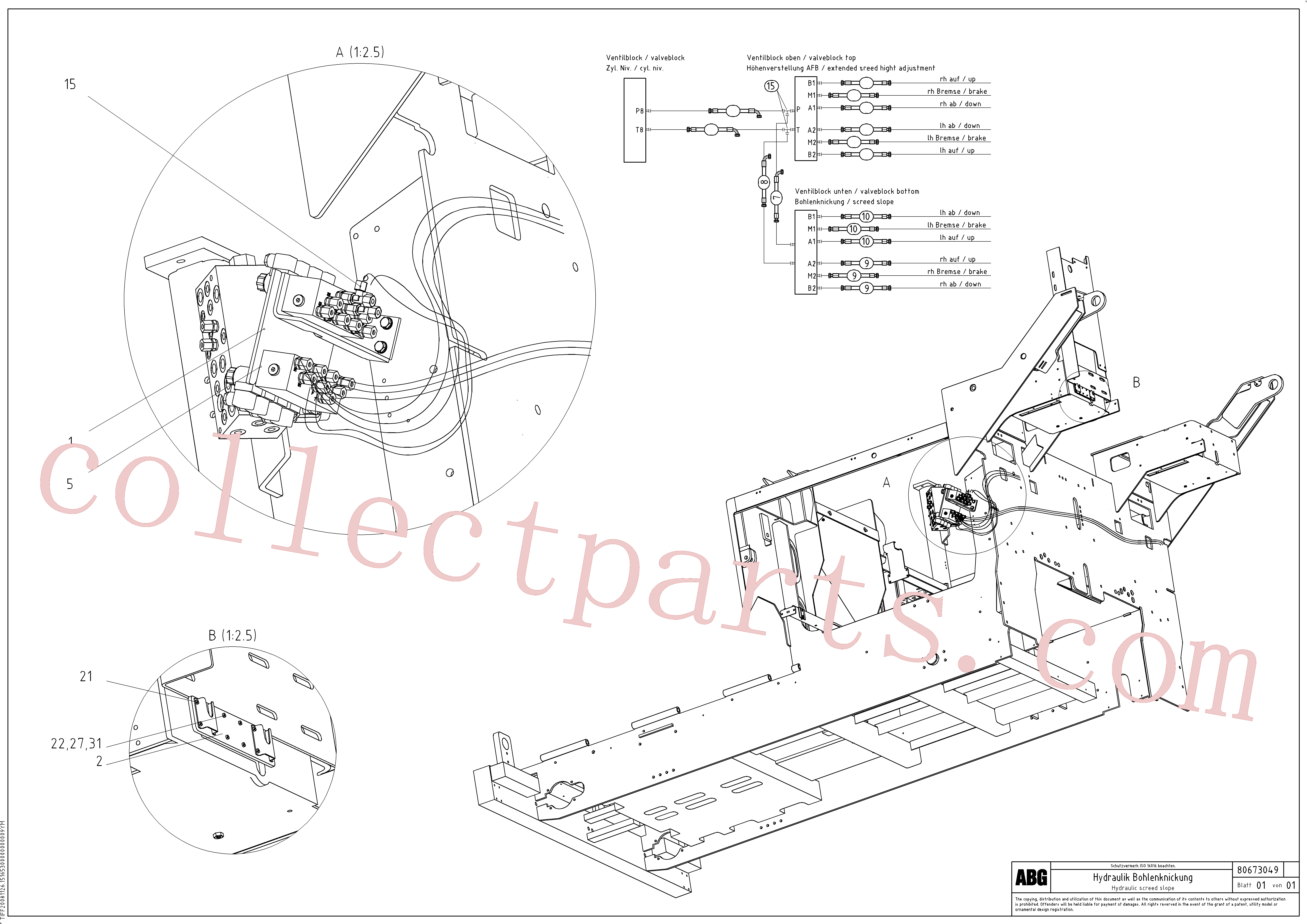 RM96718614 for Volvo Hydraulic screed slope control(1047060 assembly)