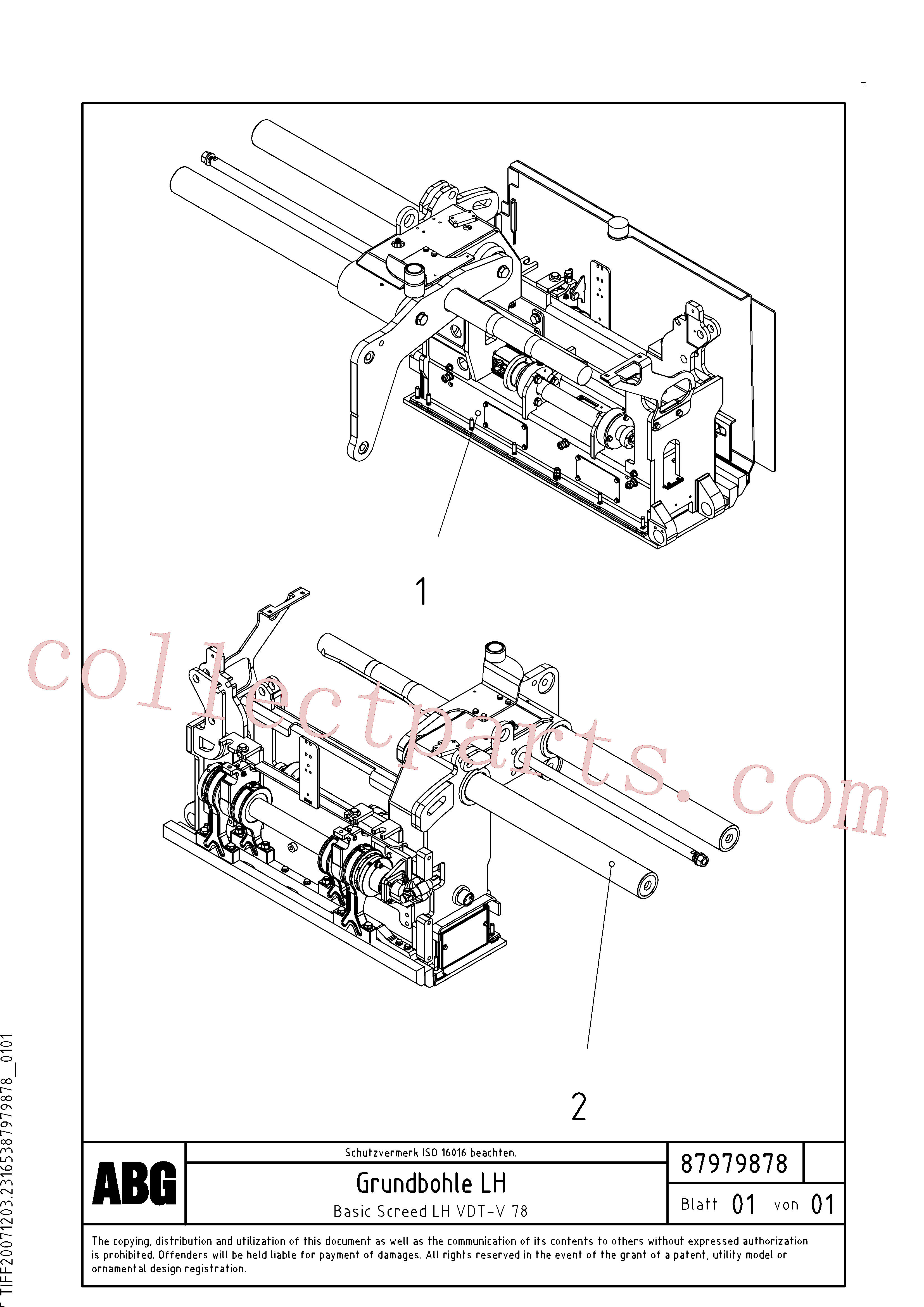 RM56294440 for Volvo Basic screed(1048218 assembly)