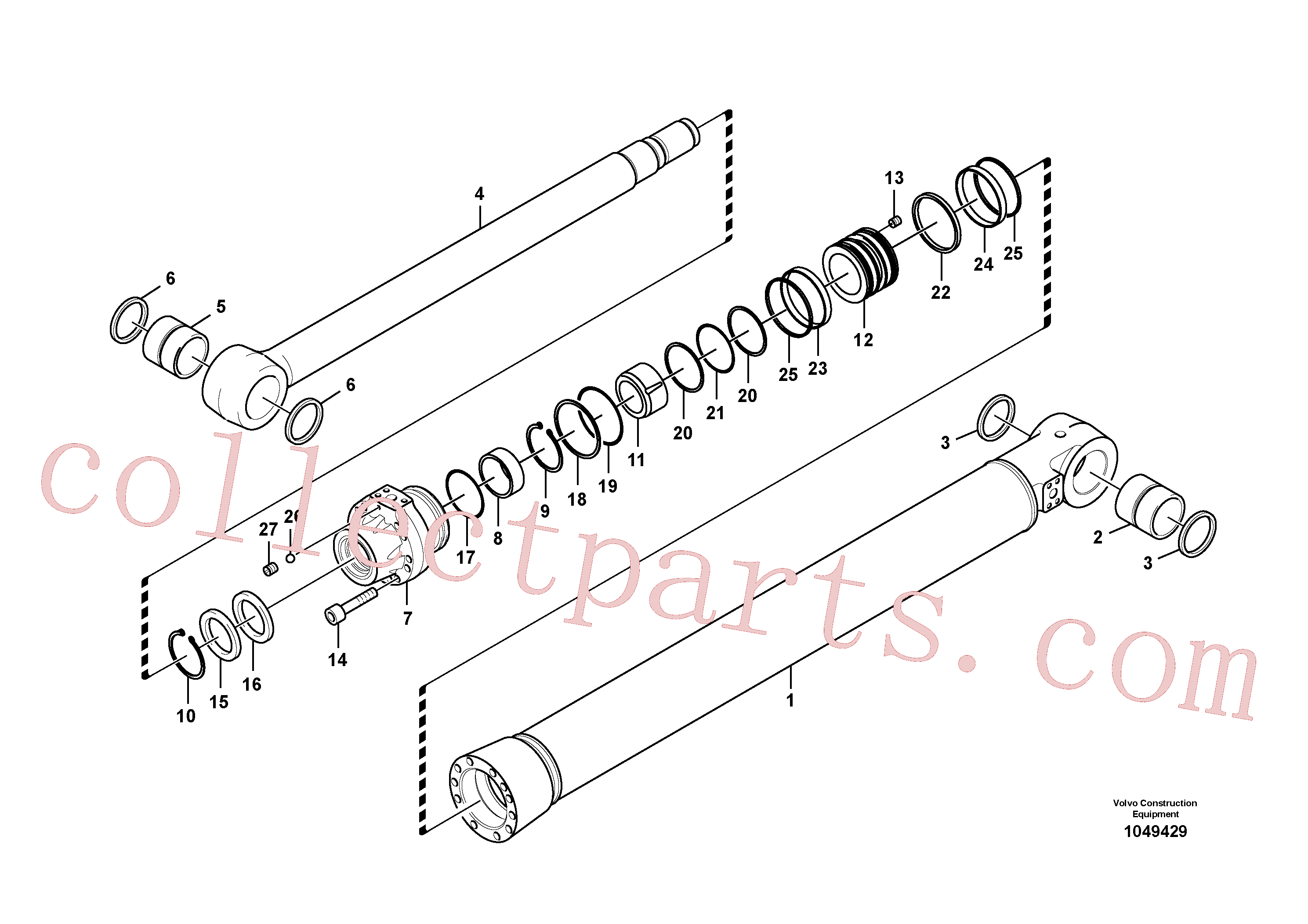 VOE14575150 for Volvo Bucket cylinder, Boom cylinder(1049429 assembly)