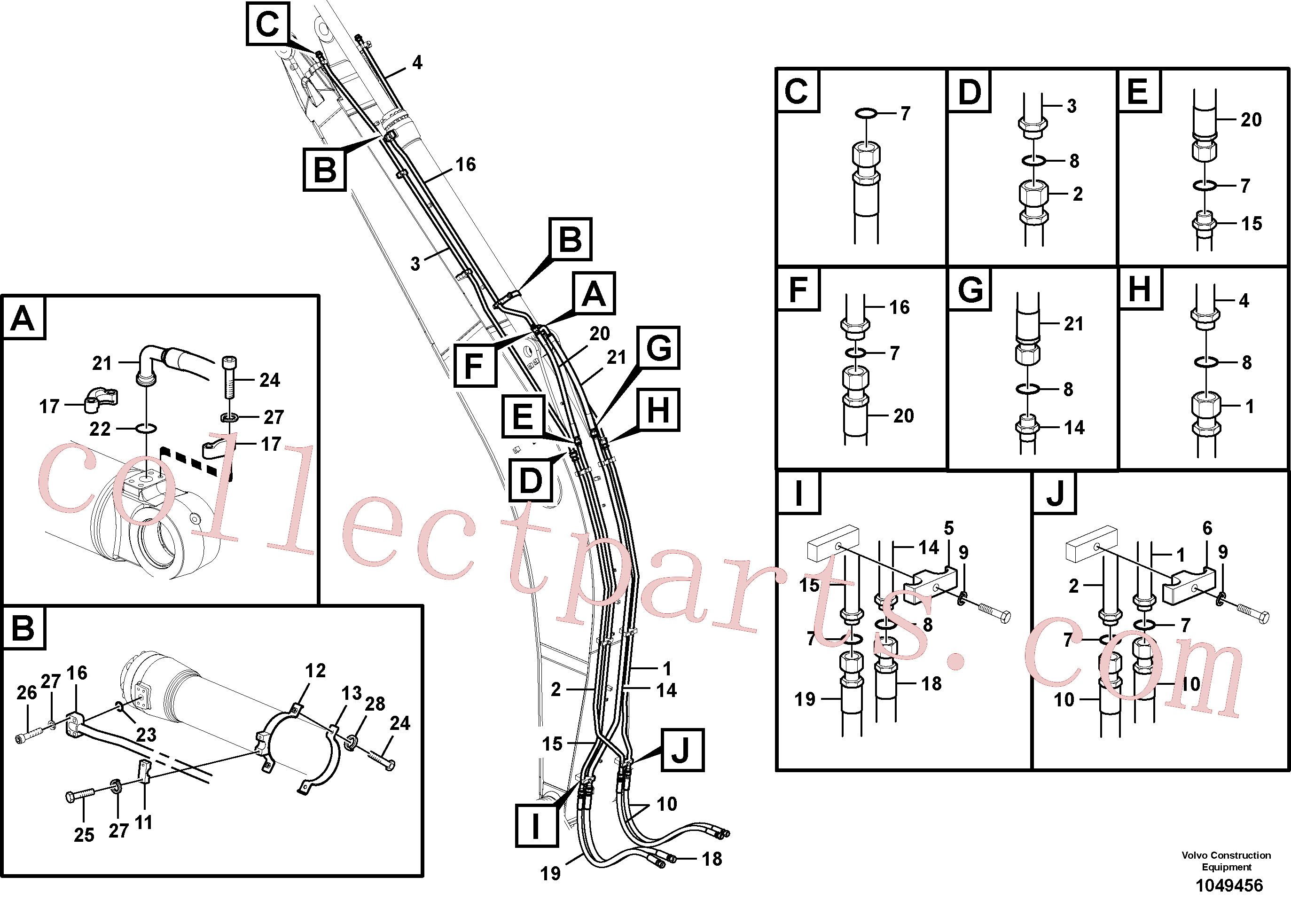 VOE14674403 for Volvo Working hydraulic, dipper arm cylinder on boom.(1049456 assembly)