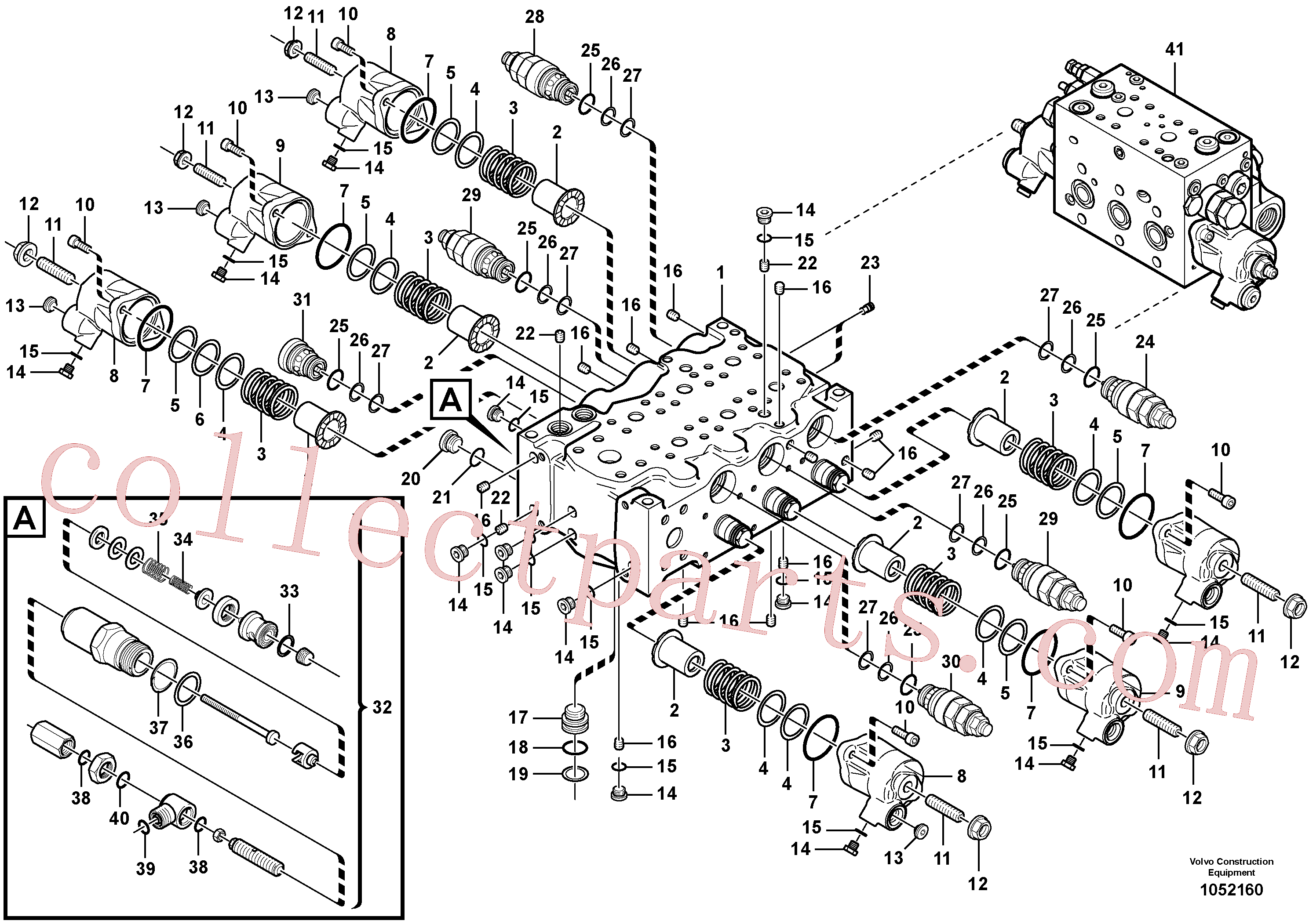 VOE11711028 for Volvo Main valve assembly, assembly block(1052160 assembly)