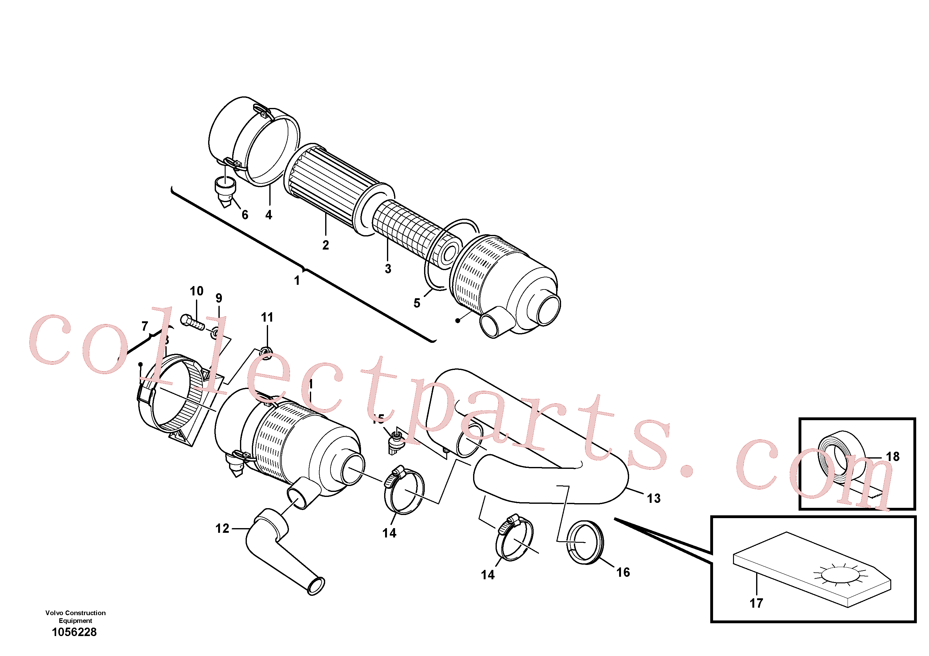 PJ4380049 for Volvo Air filter, mounting(1056228 assembly)