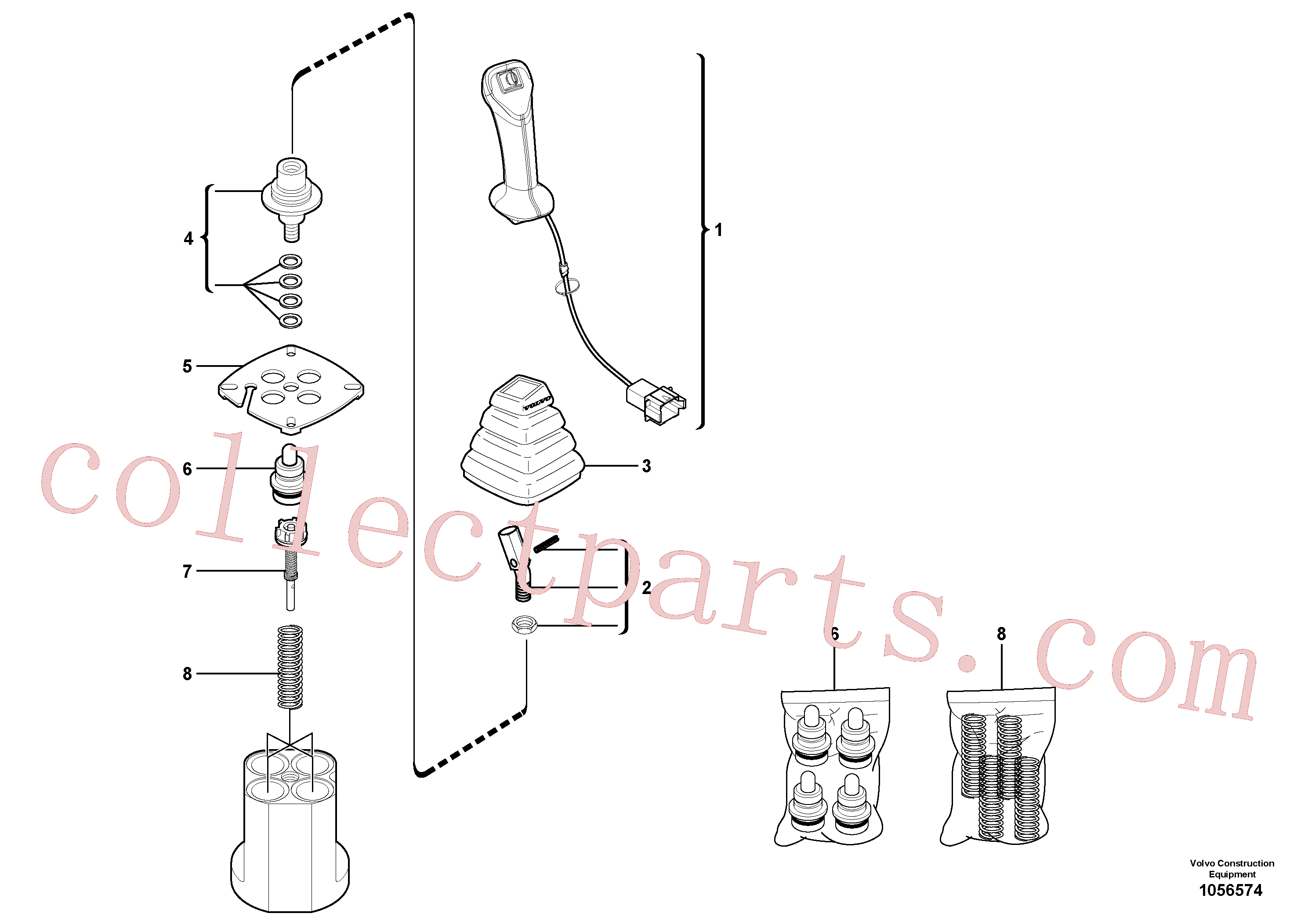 VOE11713017 for Volvo Control lever : boom / bucket ( right )(1056574 assembly)