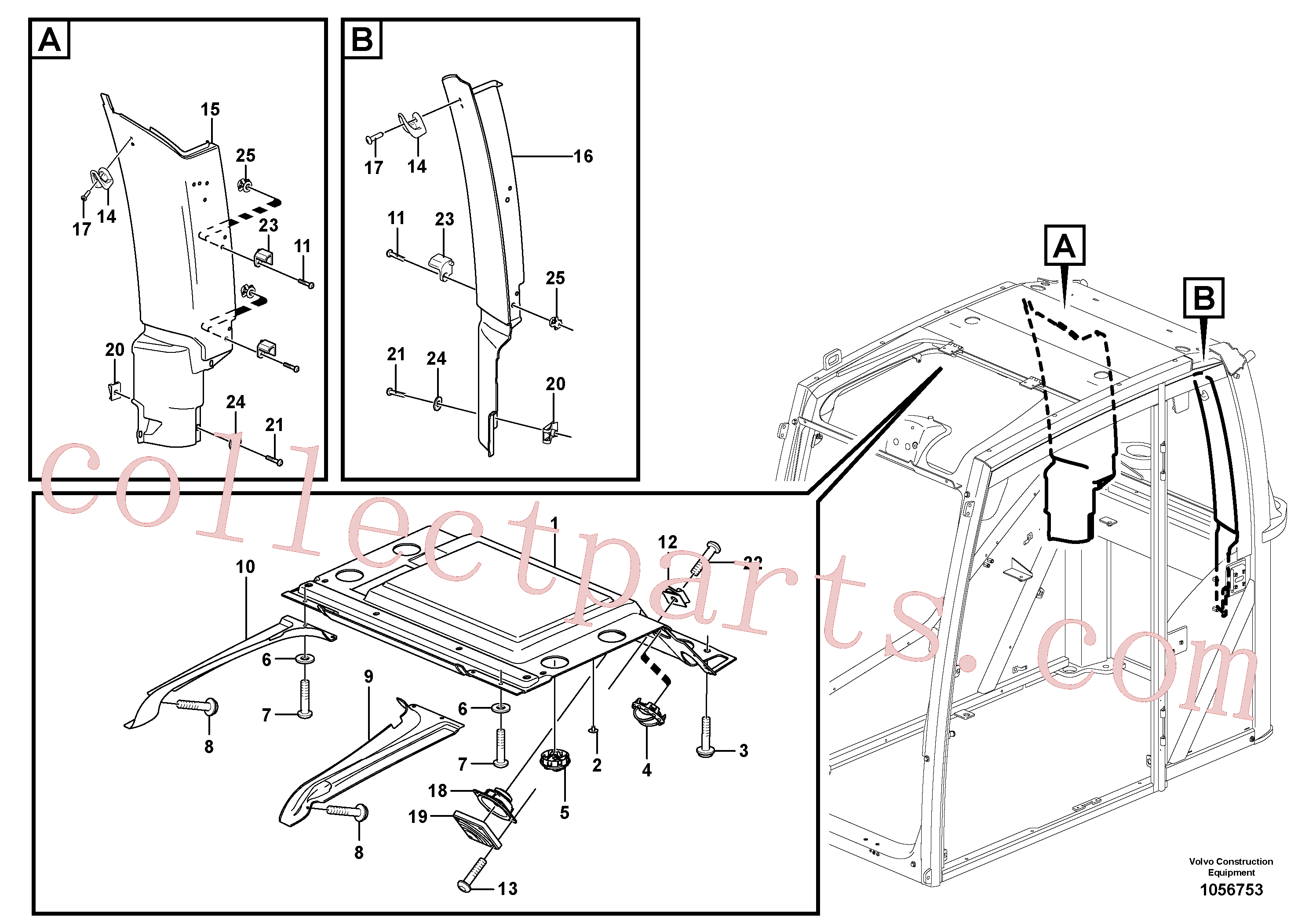 VOE971309 for Volvo Interior components(1056753 assembly)