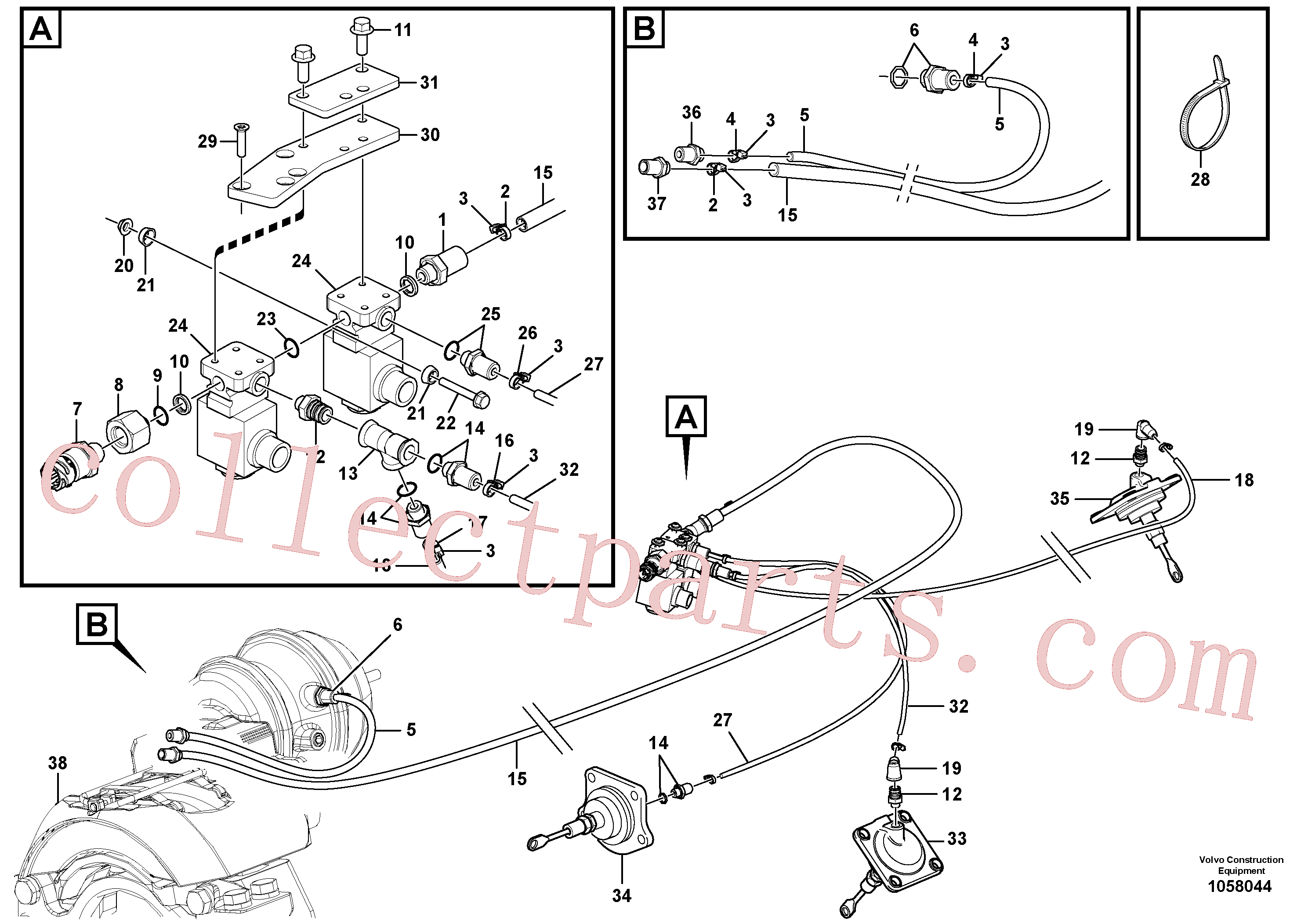 VOE11196378 for Volvo Pneumatic system, 6x6 and diff lock, load unit(1058044 assembly)