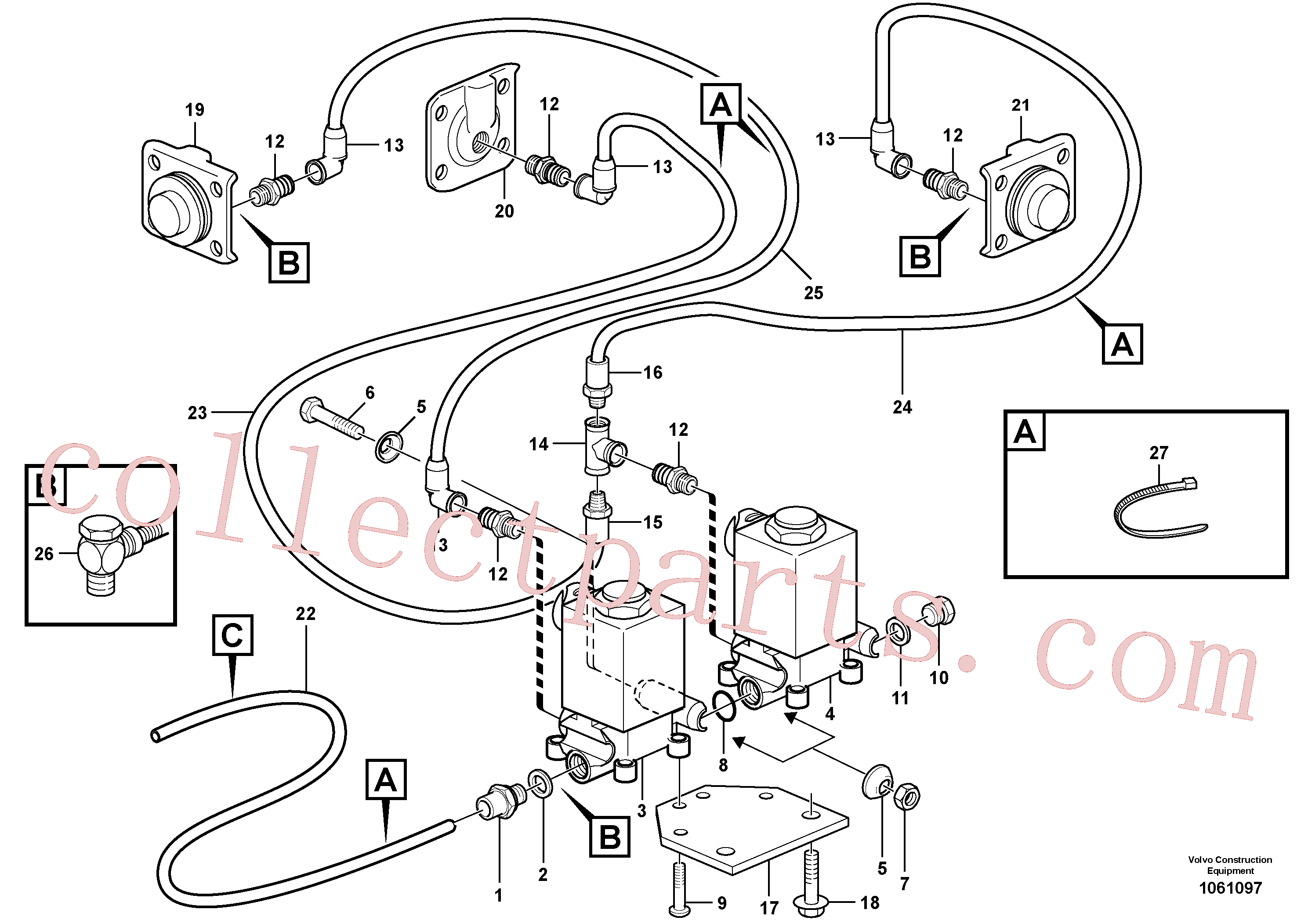 VOE11196378 for Volvo Pneumatic system, 6x6 and diff lock, load unit(1061097 assembly)