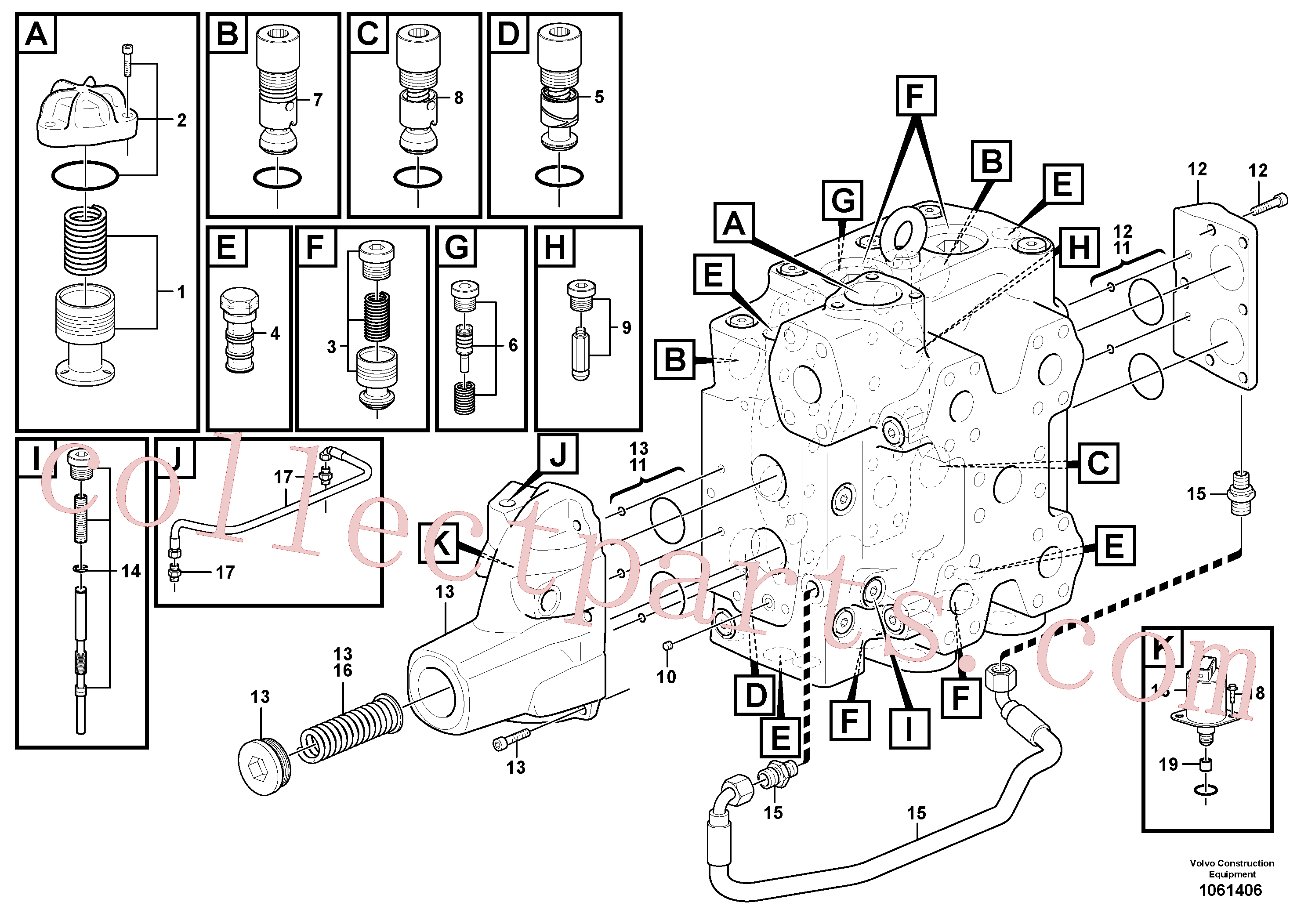 VOE15165436 for Volvo Control valve(1061406 assembly)