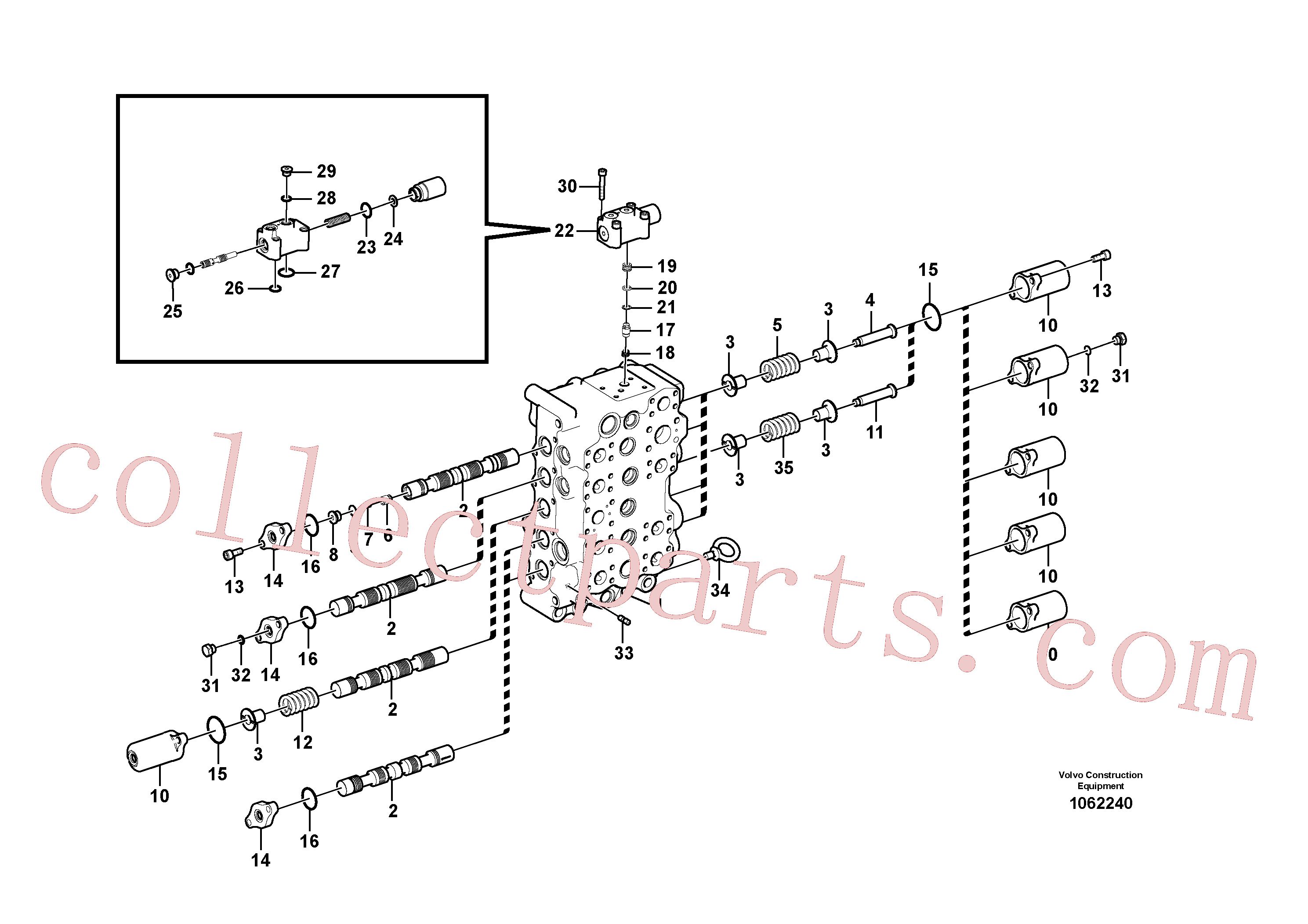 VOE14615305 for Volvo Main control valve(1062240 assembly)