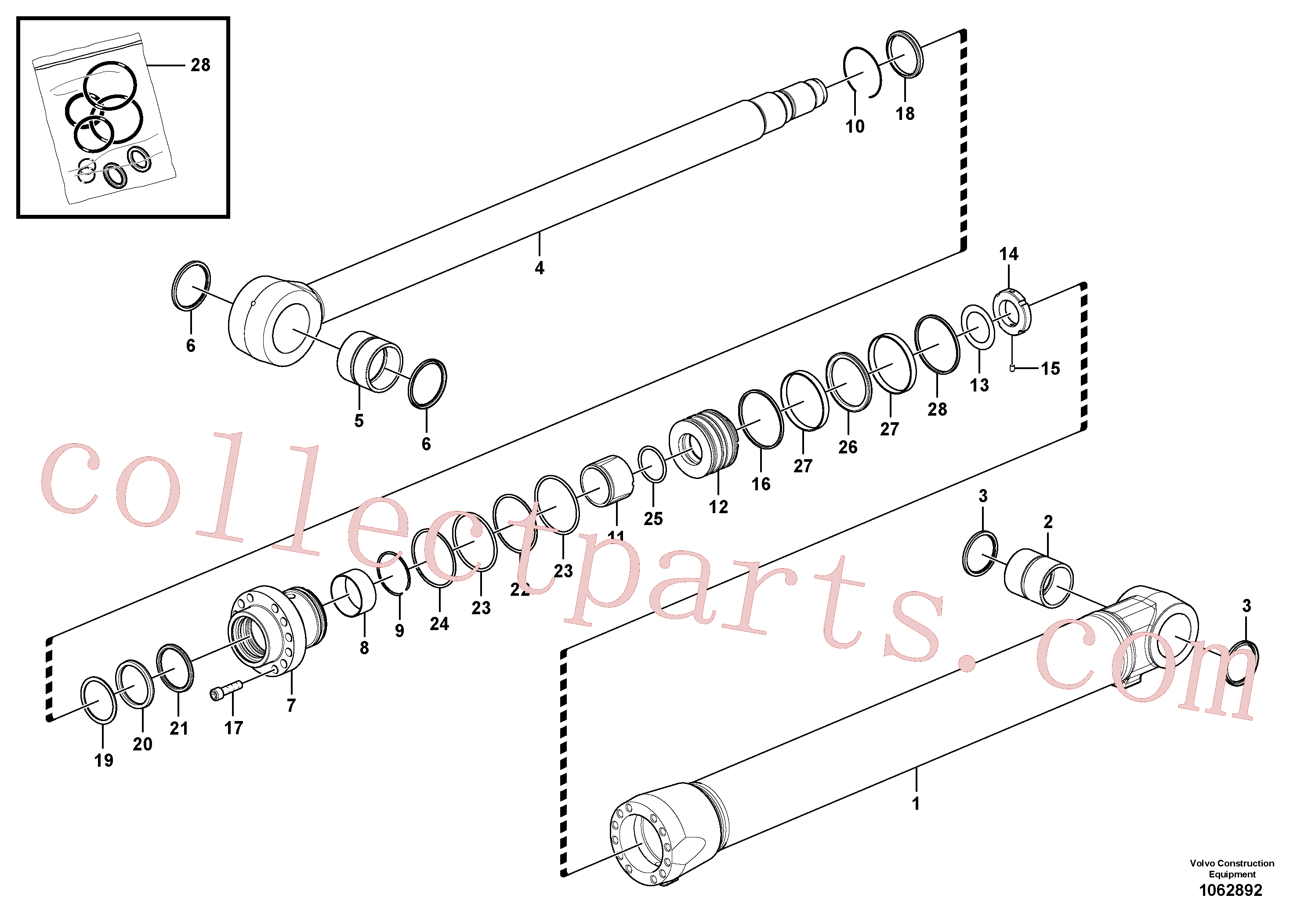 VOE14502458 for Volvo Boom cylinder(1062892 assembly)