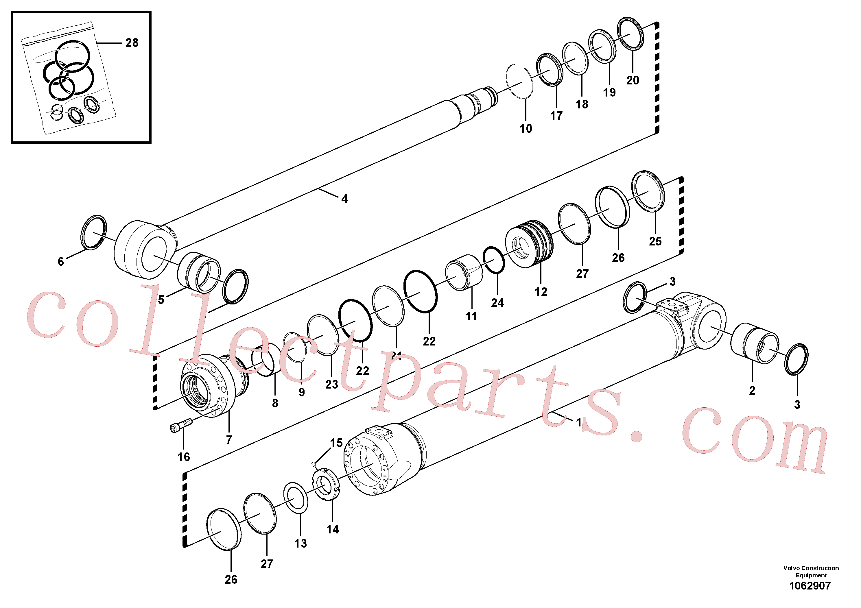 VOE14578094 for Volvo Boom cylinder, adjustable 2nd(1062907 assembly)