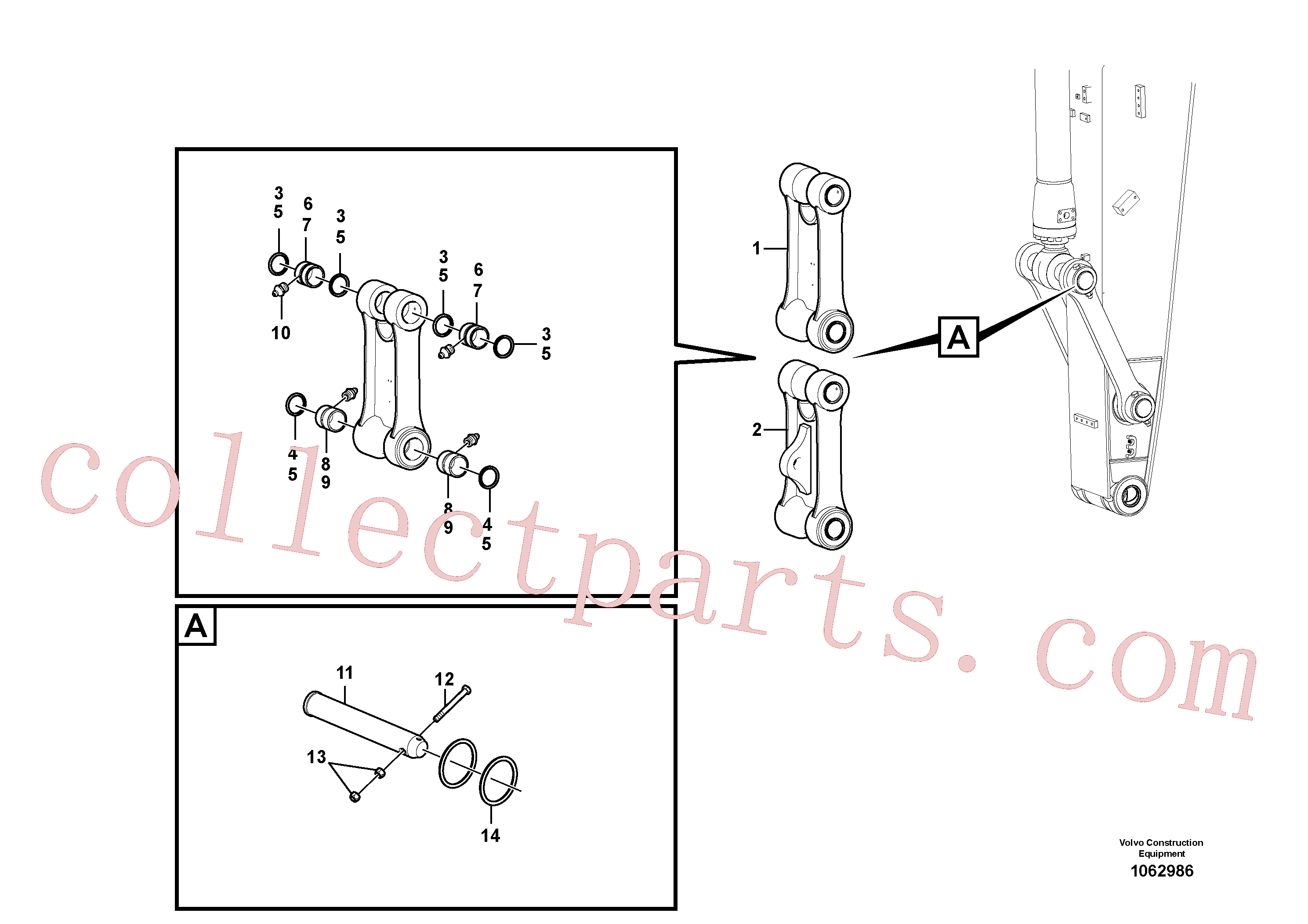 VOE14370686 for Volvo Links to connecting rod(1062986 assembly)