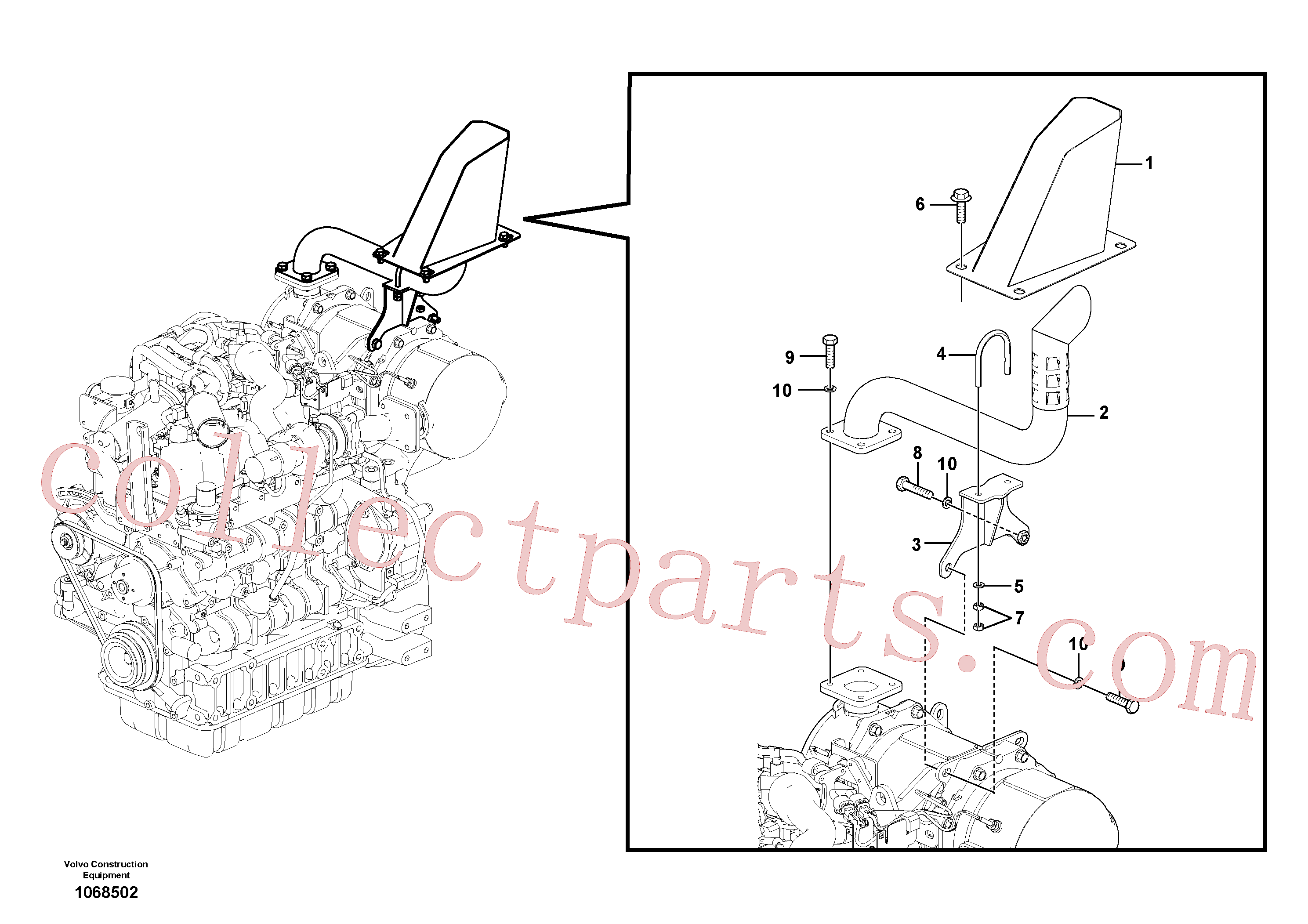 VOE14635916 for Volvo Exhaust system(1068502 assembly)