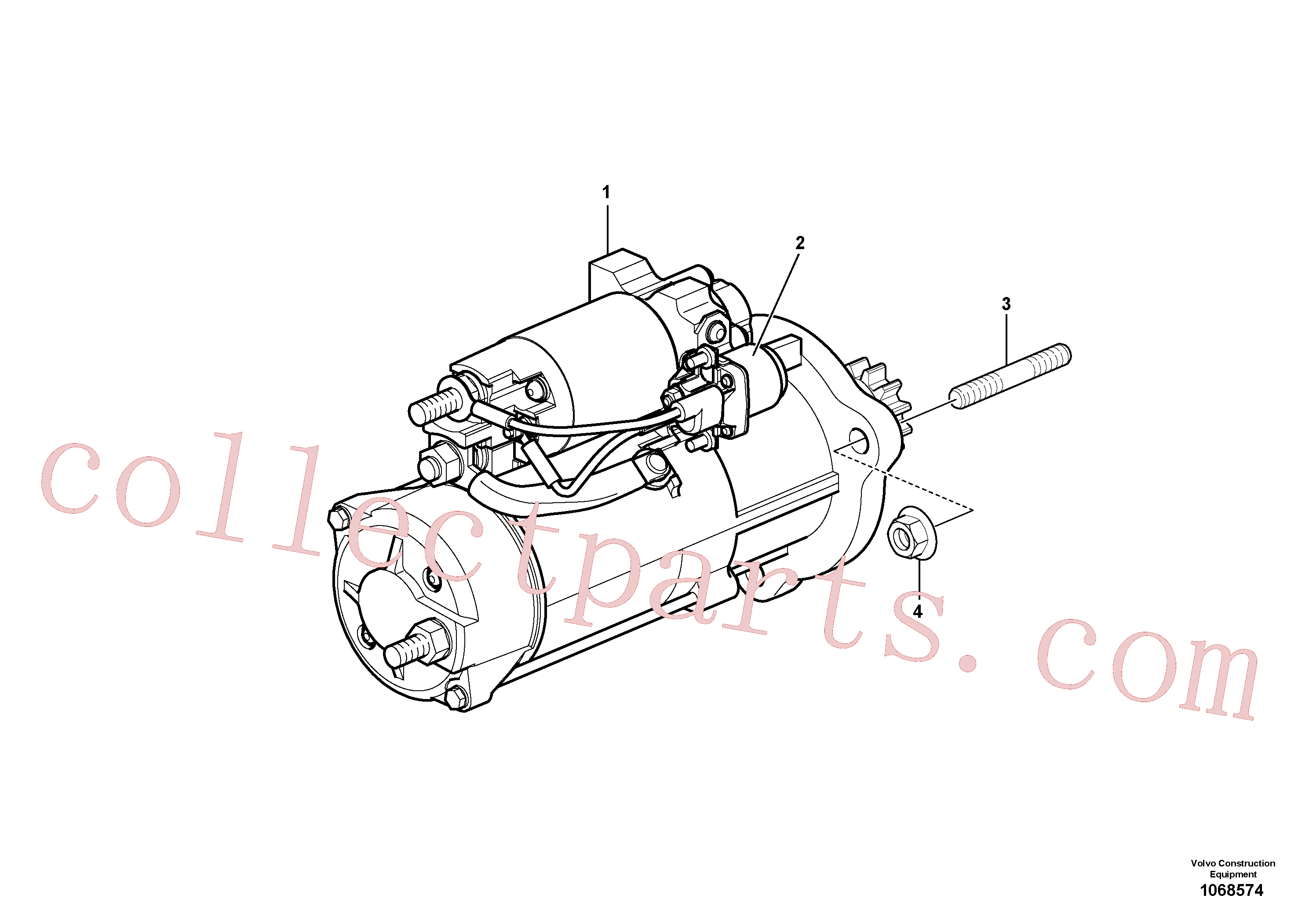 VOE953098 for Volvo Starter motor with assembling details(1068574 assembly)