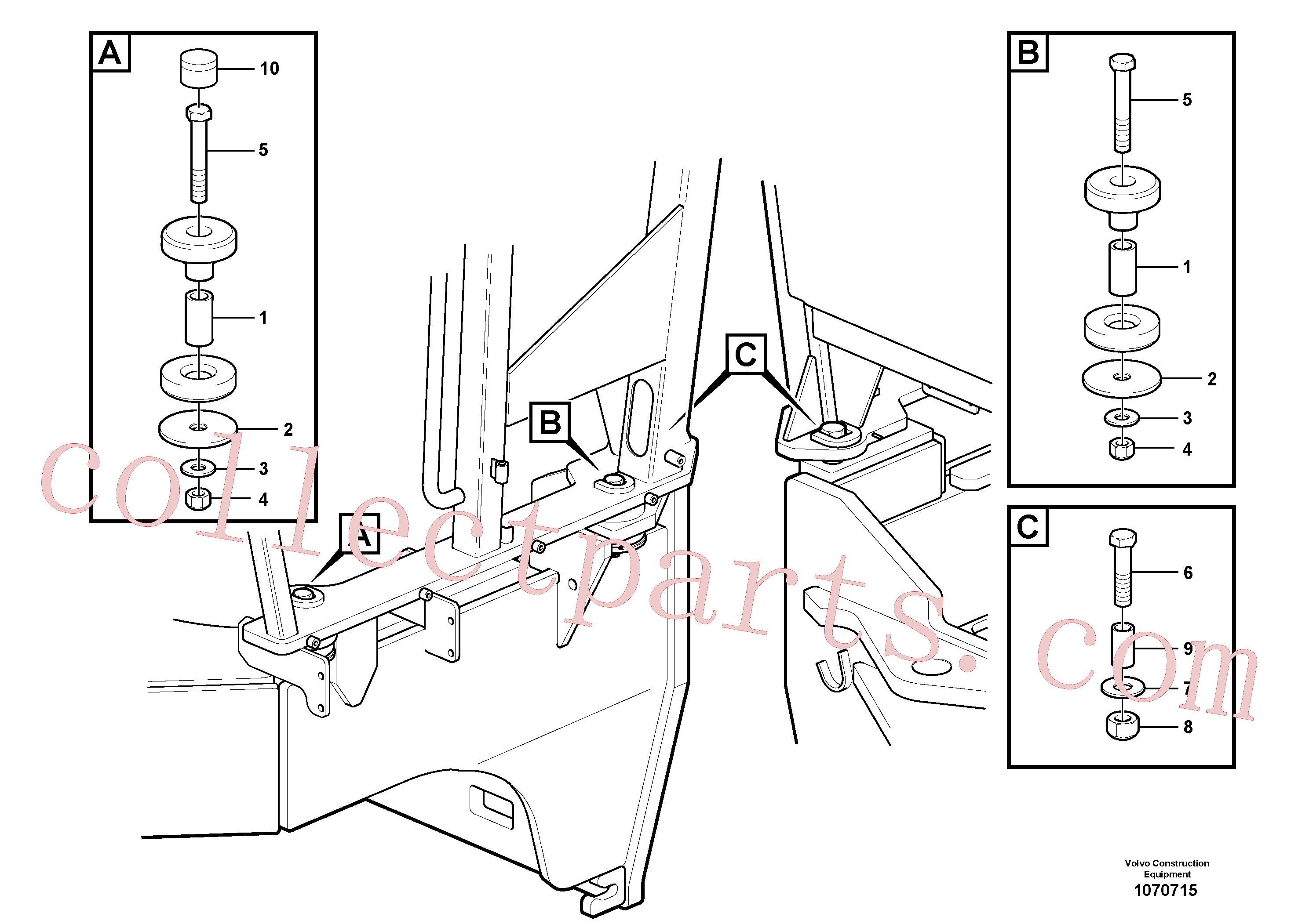 PJ4460076 for Volvo Cab mounts(1070715 assembly)