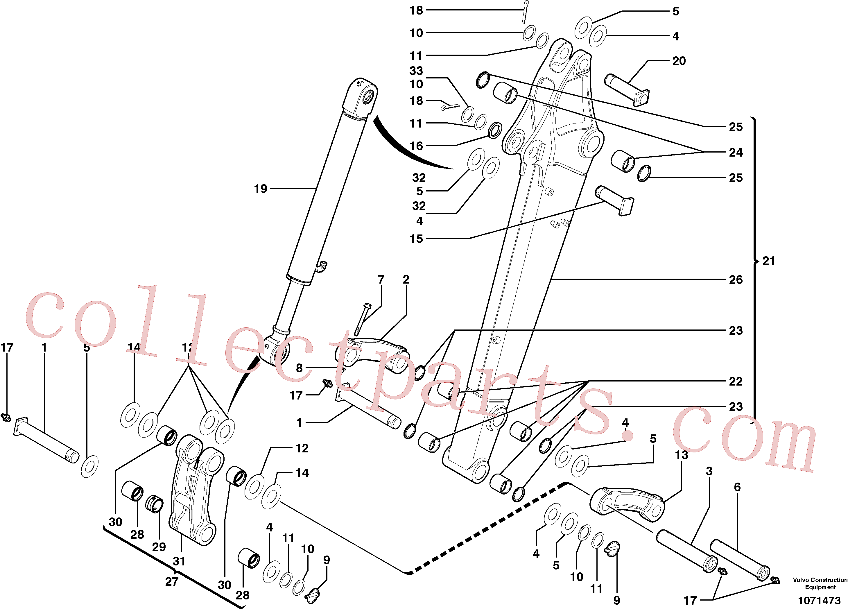 PJ5540114 for Volvo Dipper arm(1071473 assembly)