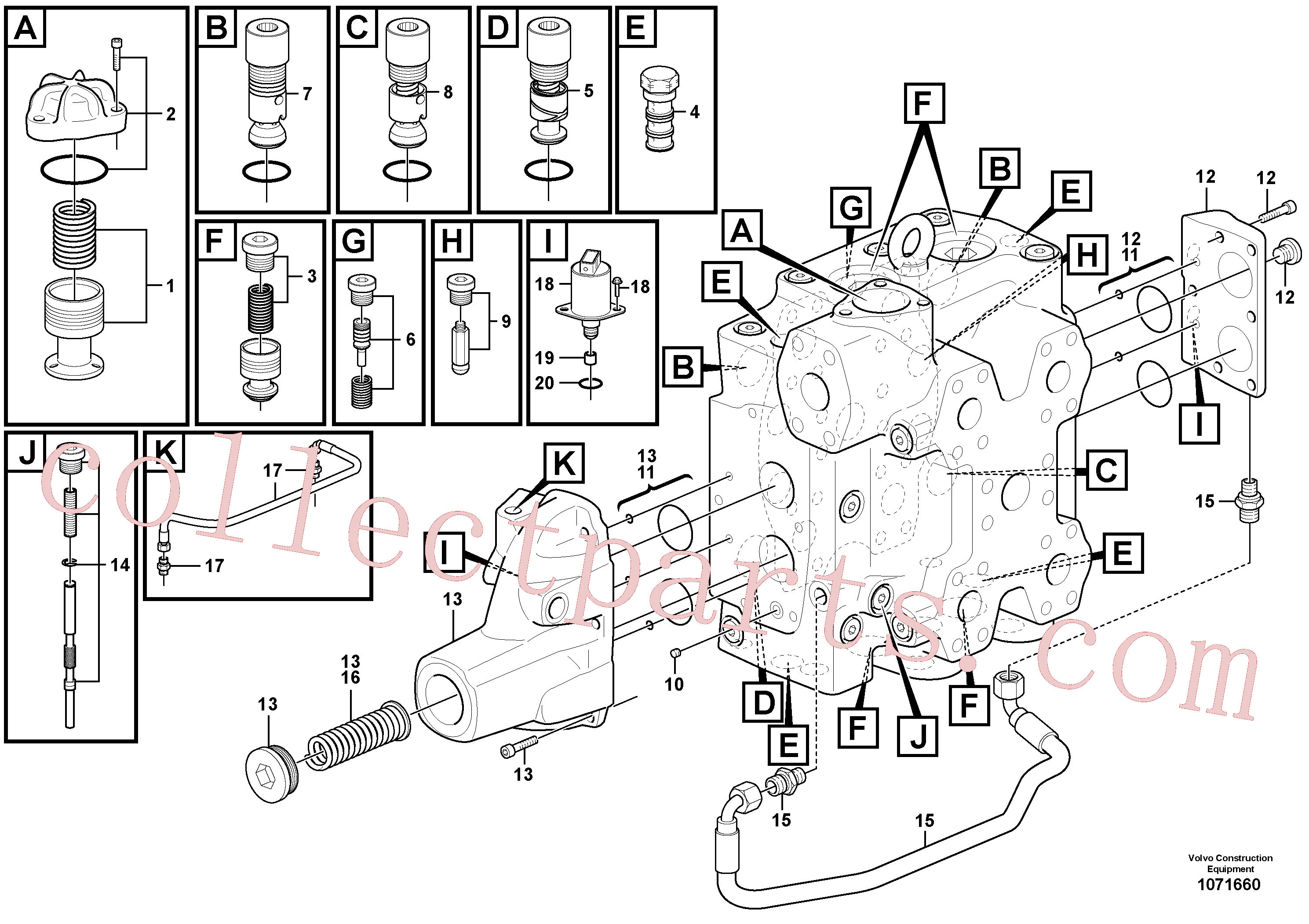 VOE15165436 for Volvo Control valve(1071660 assembly)