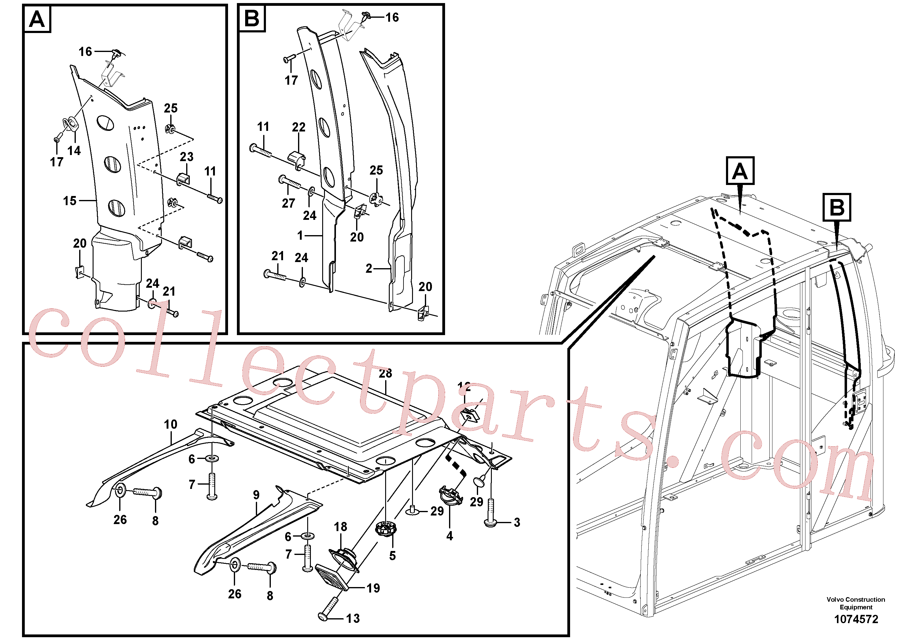 VOE971309 for Volvo Interior components(1074572 assembly)